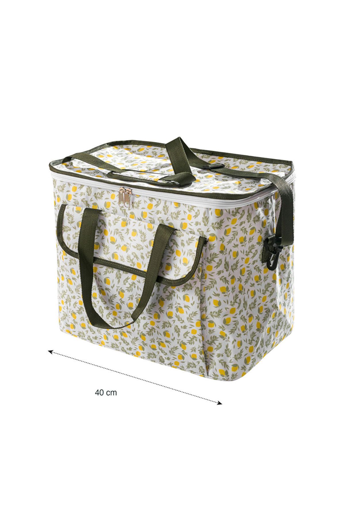 LC Waikiki-Lemon Patterned Zippered Thermal Bag (Picnic) 40cm 5