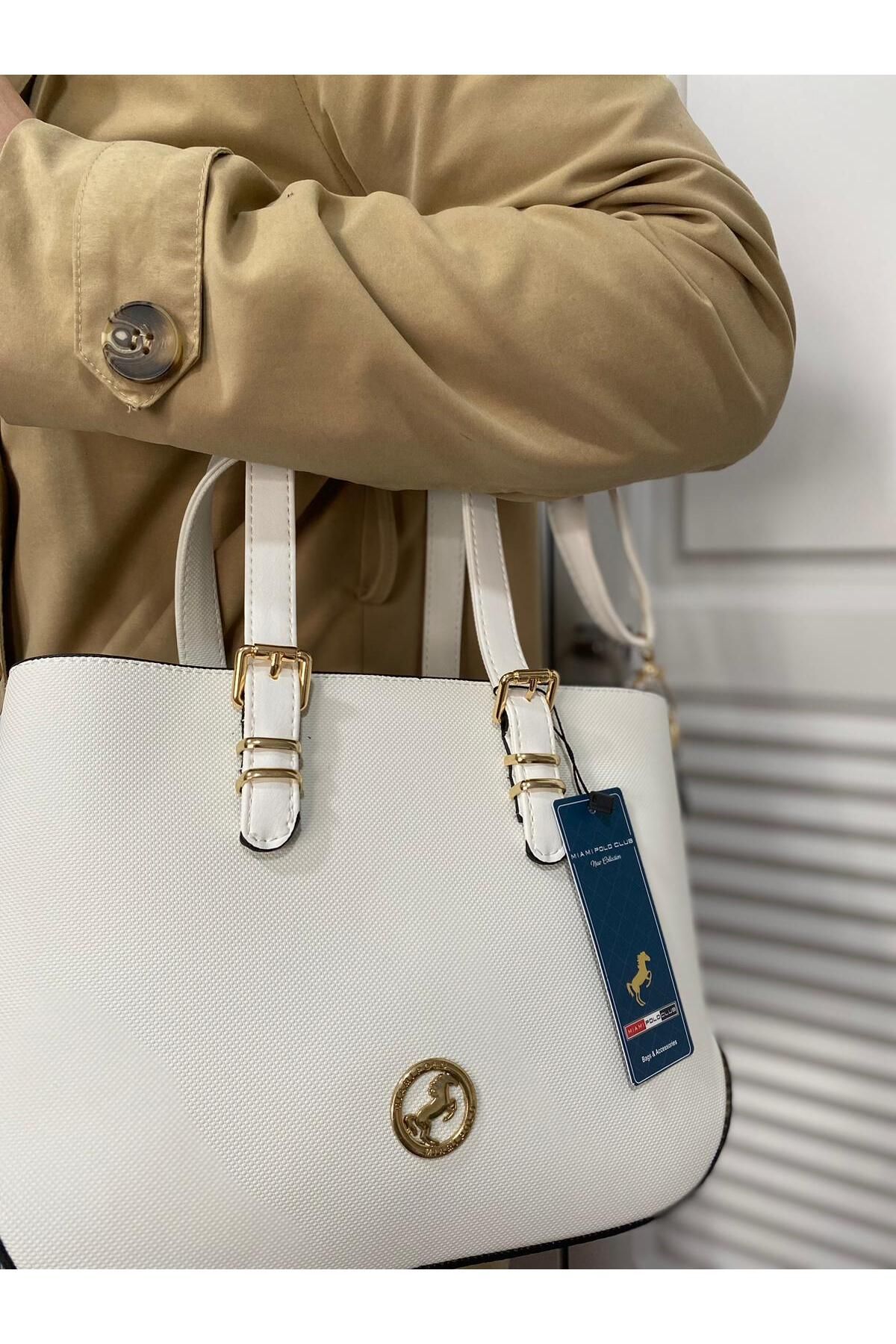 ST Bags Kadın Yeni Tasarım Beyaz Şık Omuz Çantası