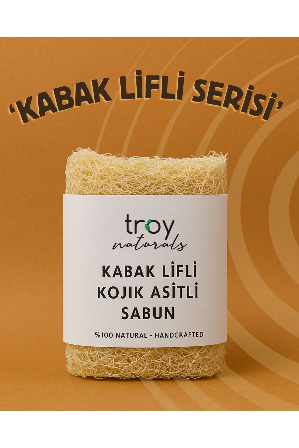 Troy Naturals KOPYA - TROY NATURALS KABAK LİFLİ KOJİK ASİTLİ ZERDEÇALLI SABUN 160 GR