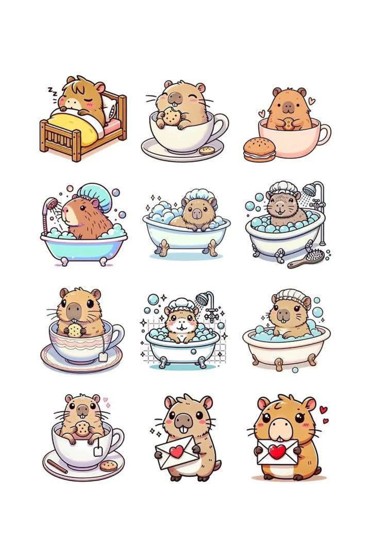 BK Design Capybara Sticker Telefon Laptop Notebook Tablet Defter Matara Stiker Etiket ST1755