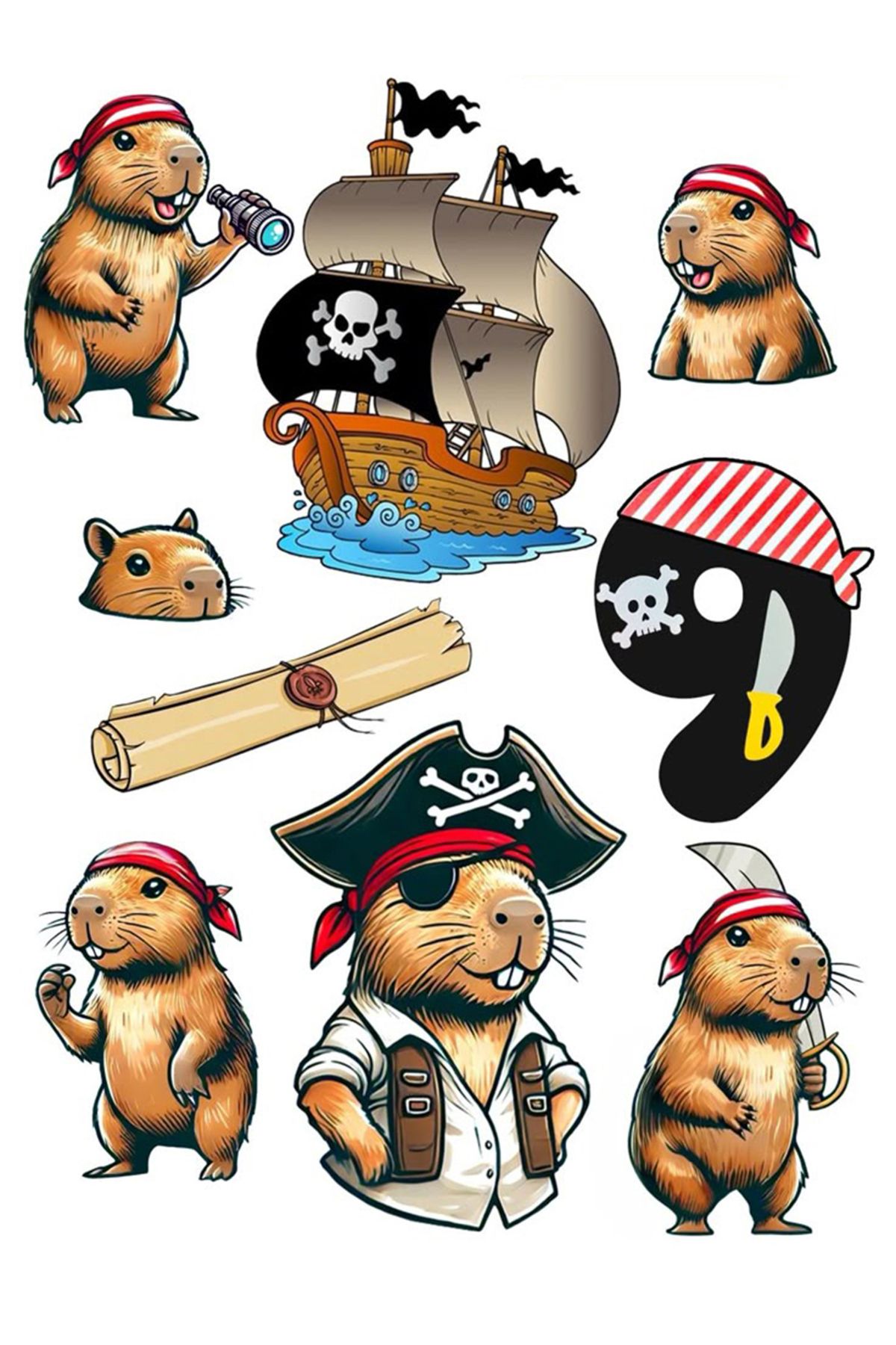 BK Design Kapibara Sticker Telefon Laptop Notebook Tablet Defter Matara Stiker Etiket ST1705