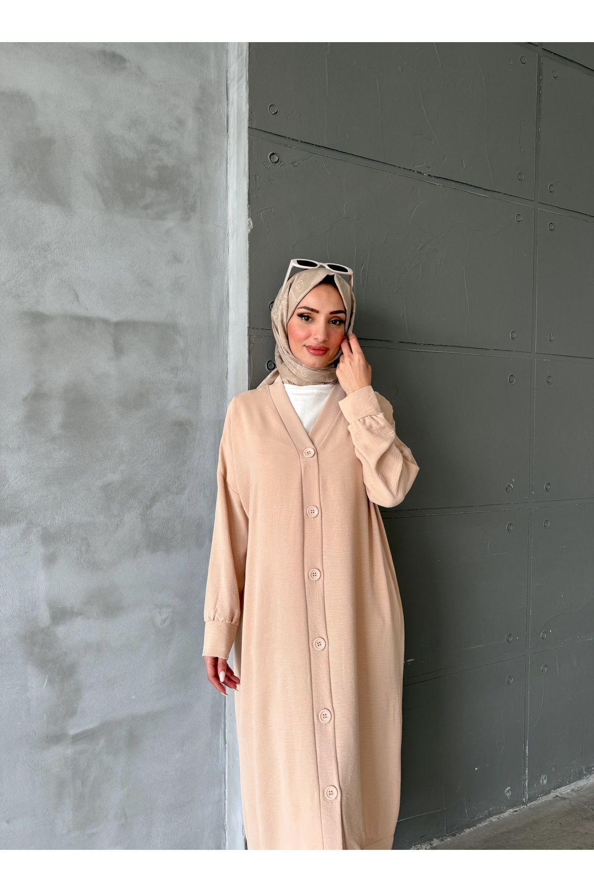 Aranlı tekstil-Buttoned Standard Size Oversize Cap/Tunic 4
