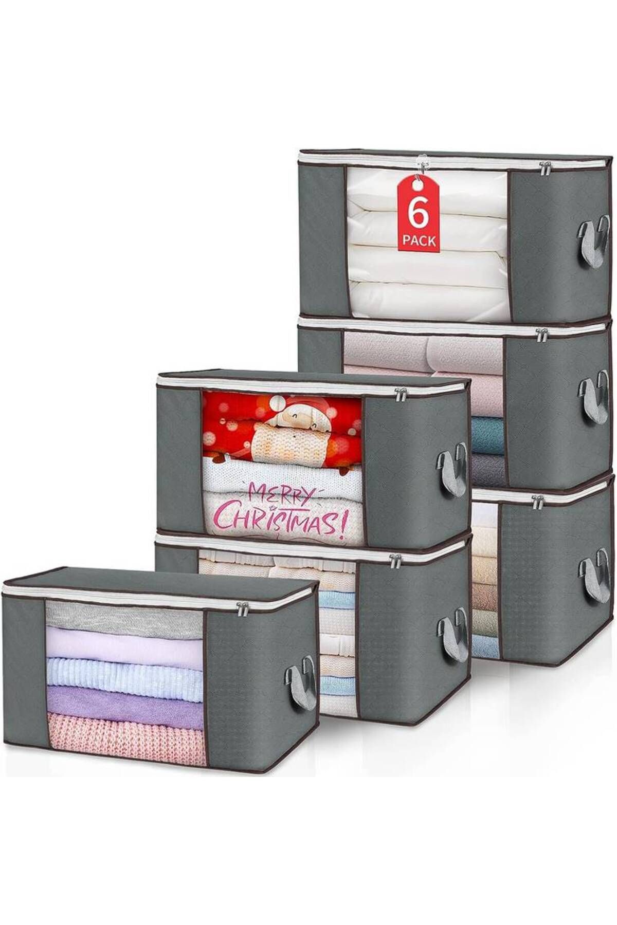 ALMUFARREJ-Set of 6 Cloth Storage Boxes - Organize Your Closet Easily and Effectively 1