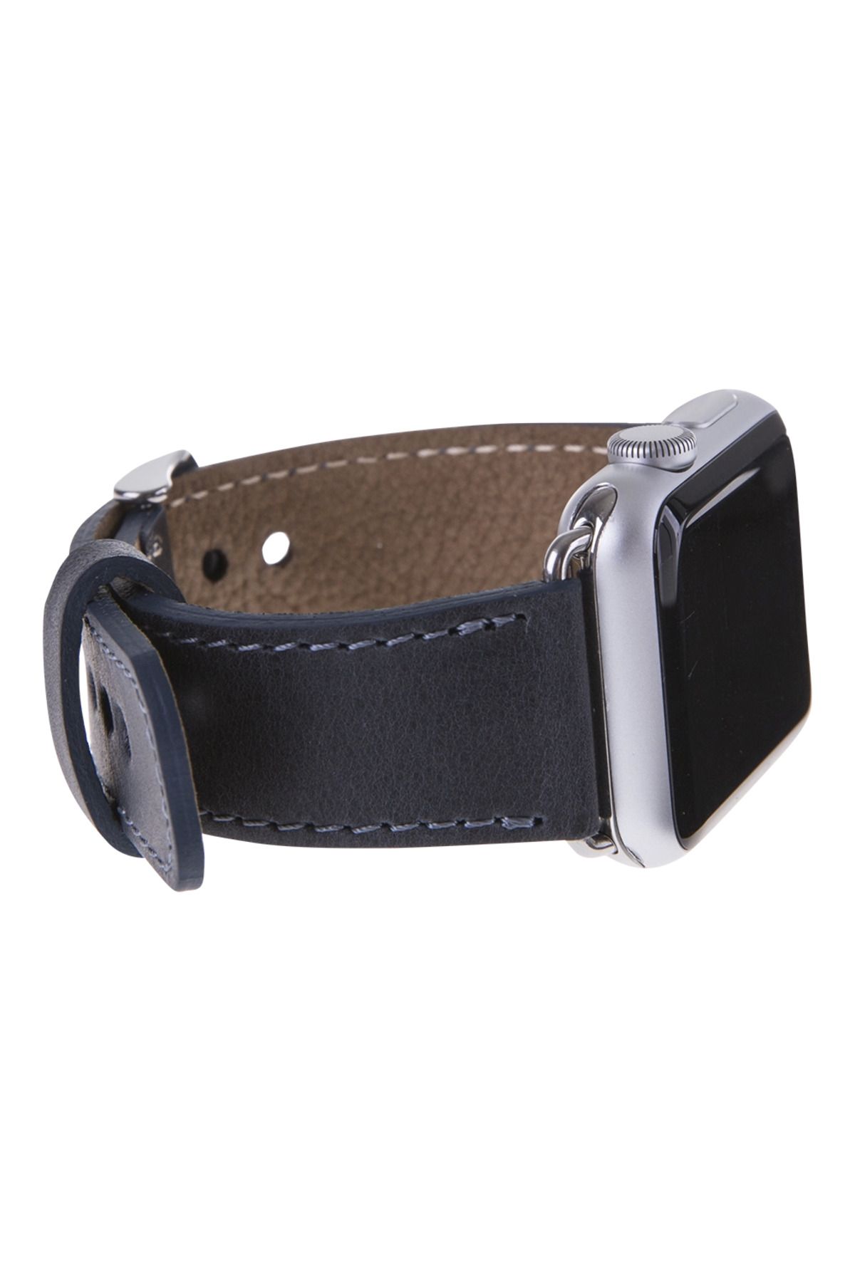 Angoravi Apple Watch Uyumlu Deri Kordon 42-44-45mm CZ01 Lacivert