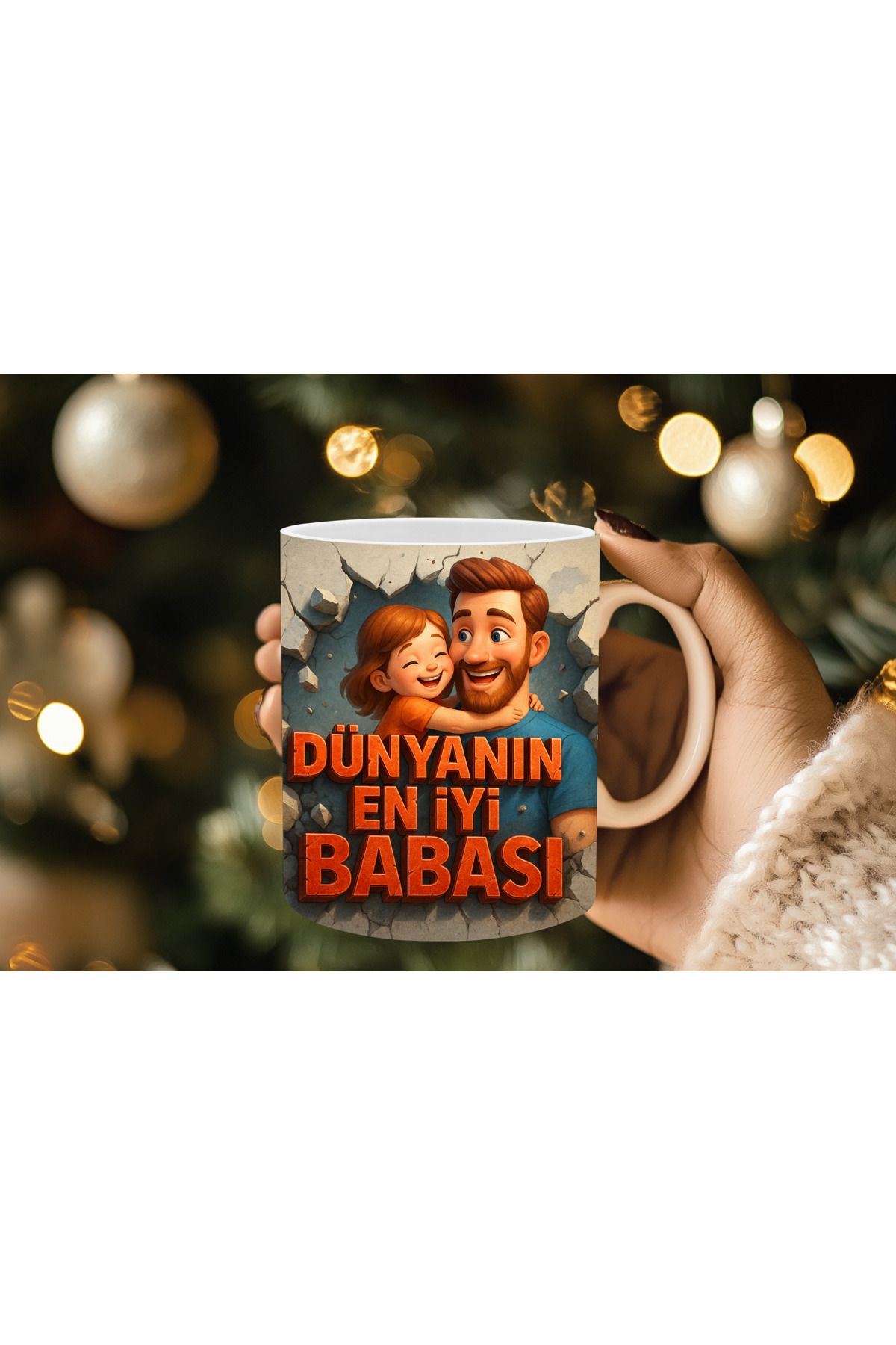 Evion Babalar Gününe Özel 3D Baskılı Kupa Bardak Mug Porselen Kupa