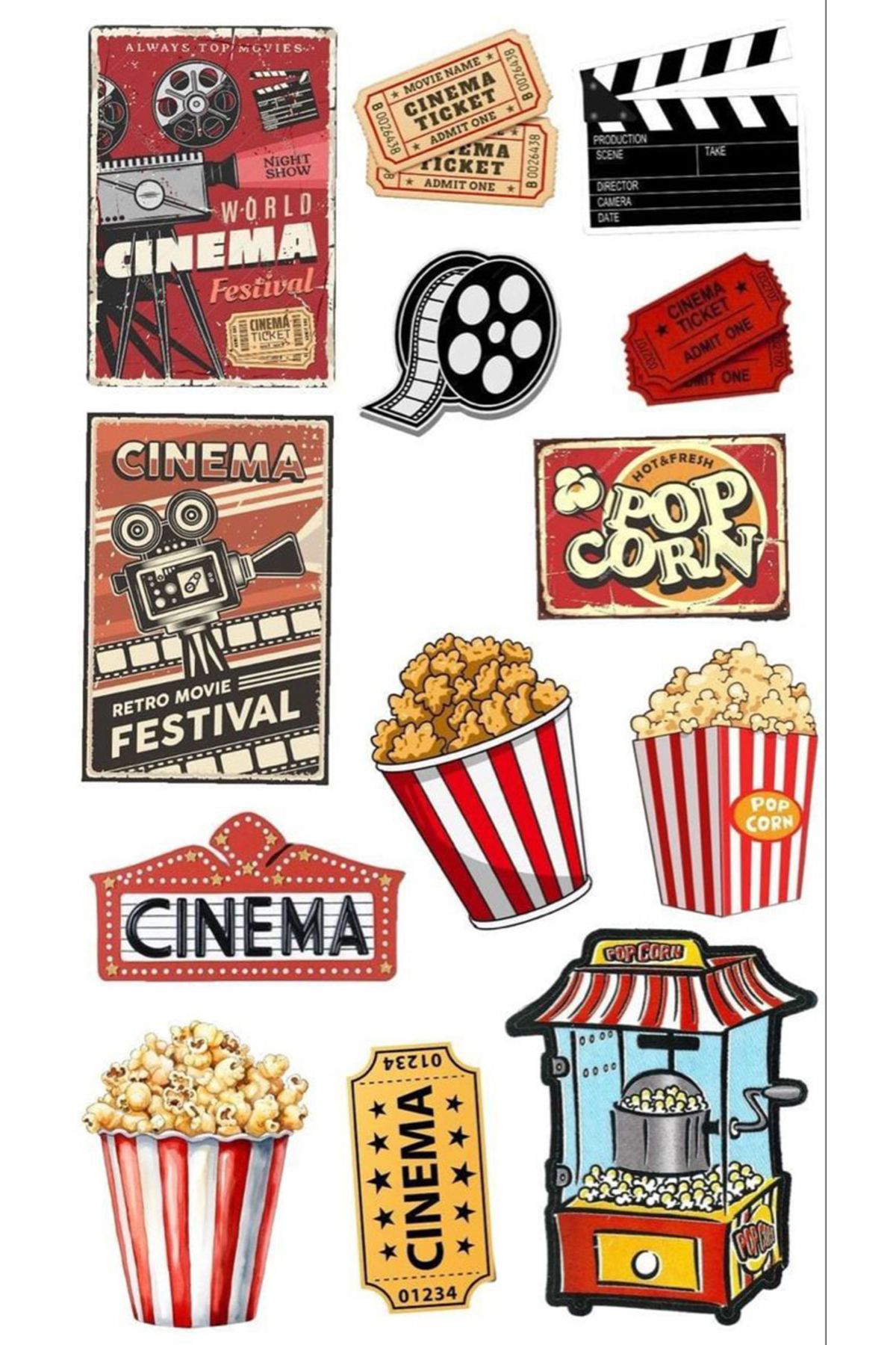BK Design Sinema Sticker Telefon Laptop Notebook Tablet Defter Matara Stiker Etiket ST1753