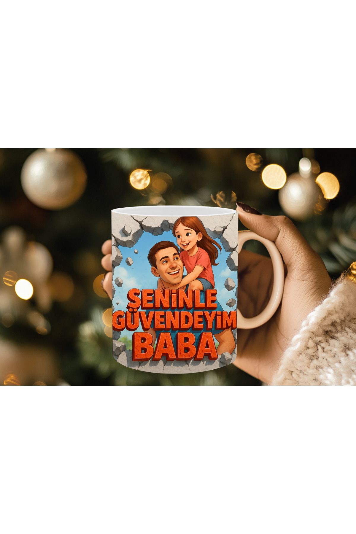 Evion Babalar Gününe Özel 3D Baskılı Kupa Bardak Mug Porselen Kupa