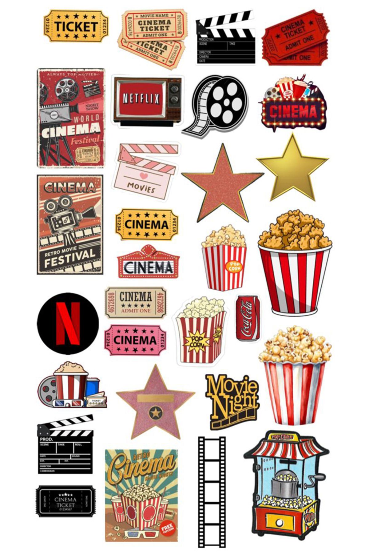 BK Design Sinema Sticker Telefon Laptop Notebook Tablet Defter Matara Stiker Etiket ST1692