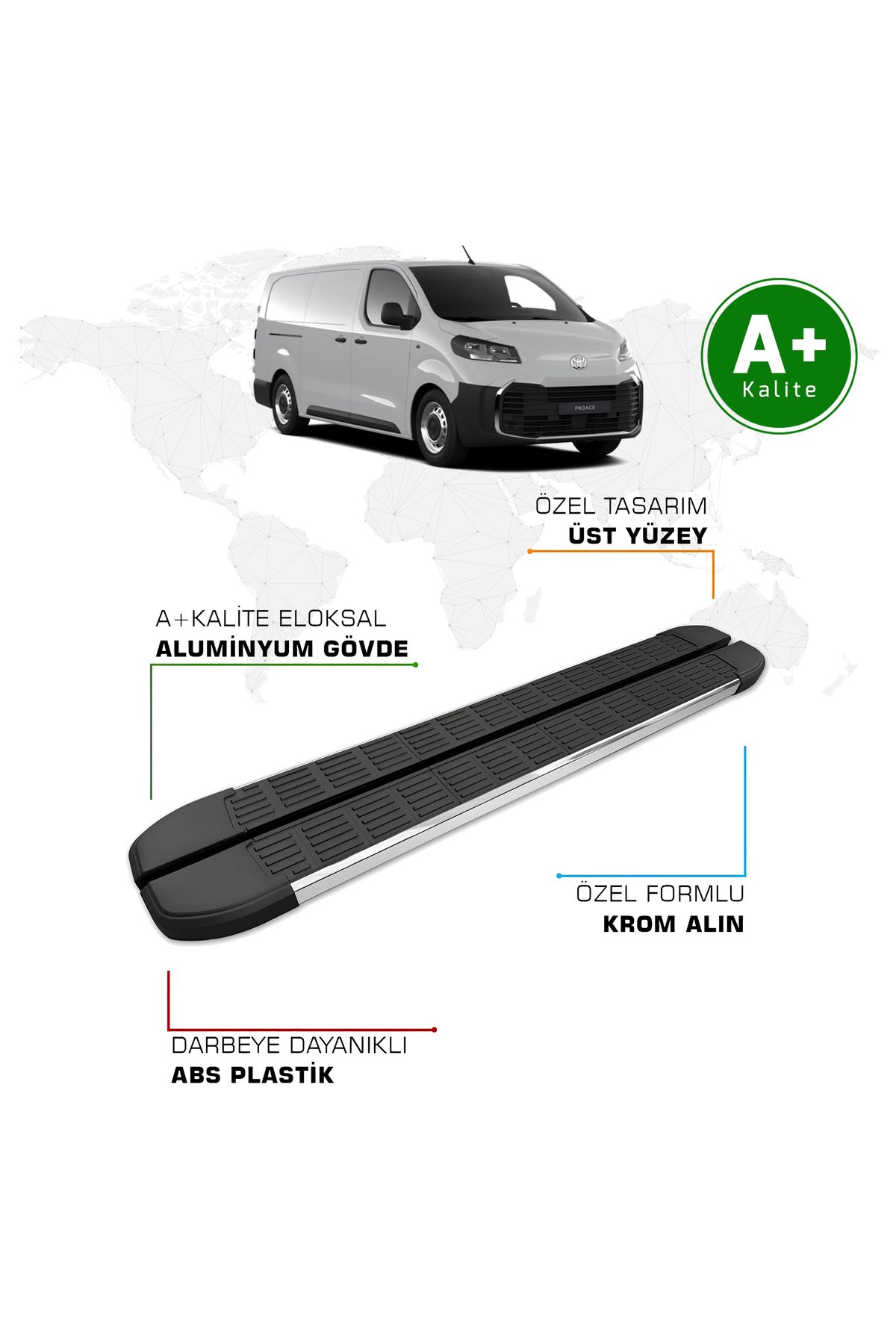 FA OTO AKSESUAR Toyota Proace Cargo Yan Basamak Kısa Şasi 2025 Model ve Sonrası S-Line
