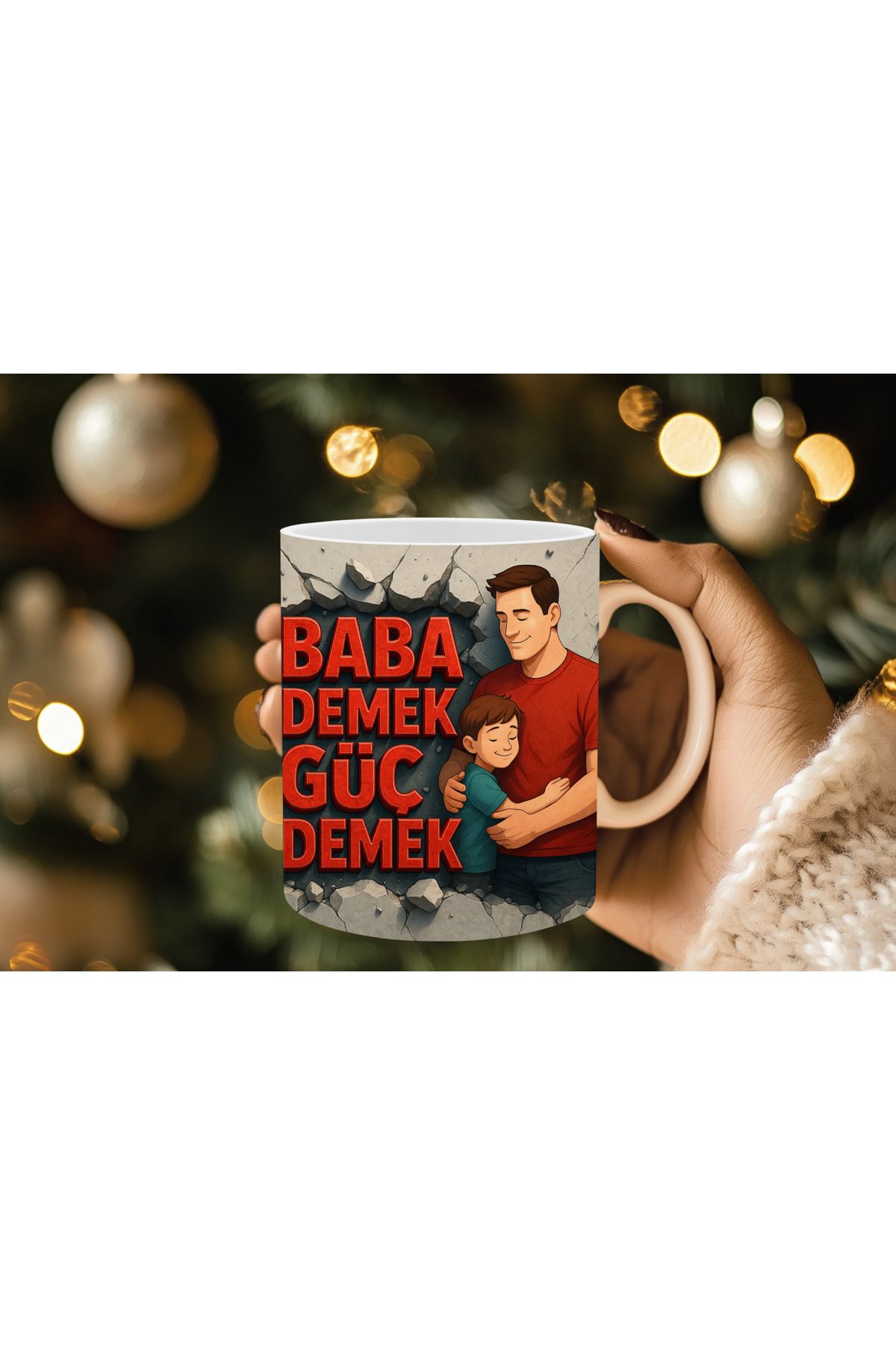 Evion Babalar Gününe Özel 3D Baskılı Kupa Bardak Mug Porselen Kupa