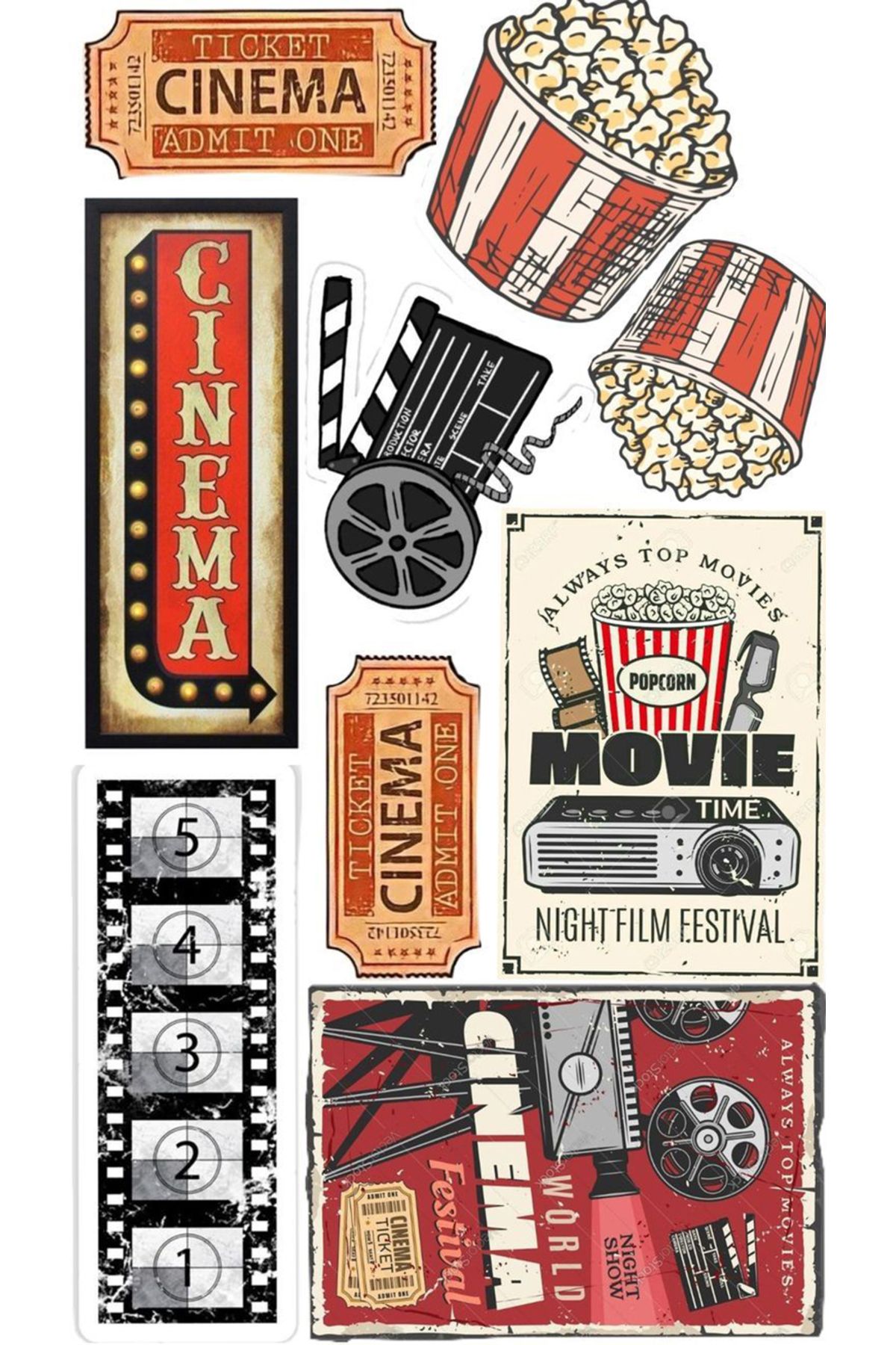 BK Design Sinema Sticker Telefon Laptop Notebook Tablet Defter Matara Stiker Etiket ST1784