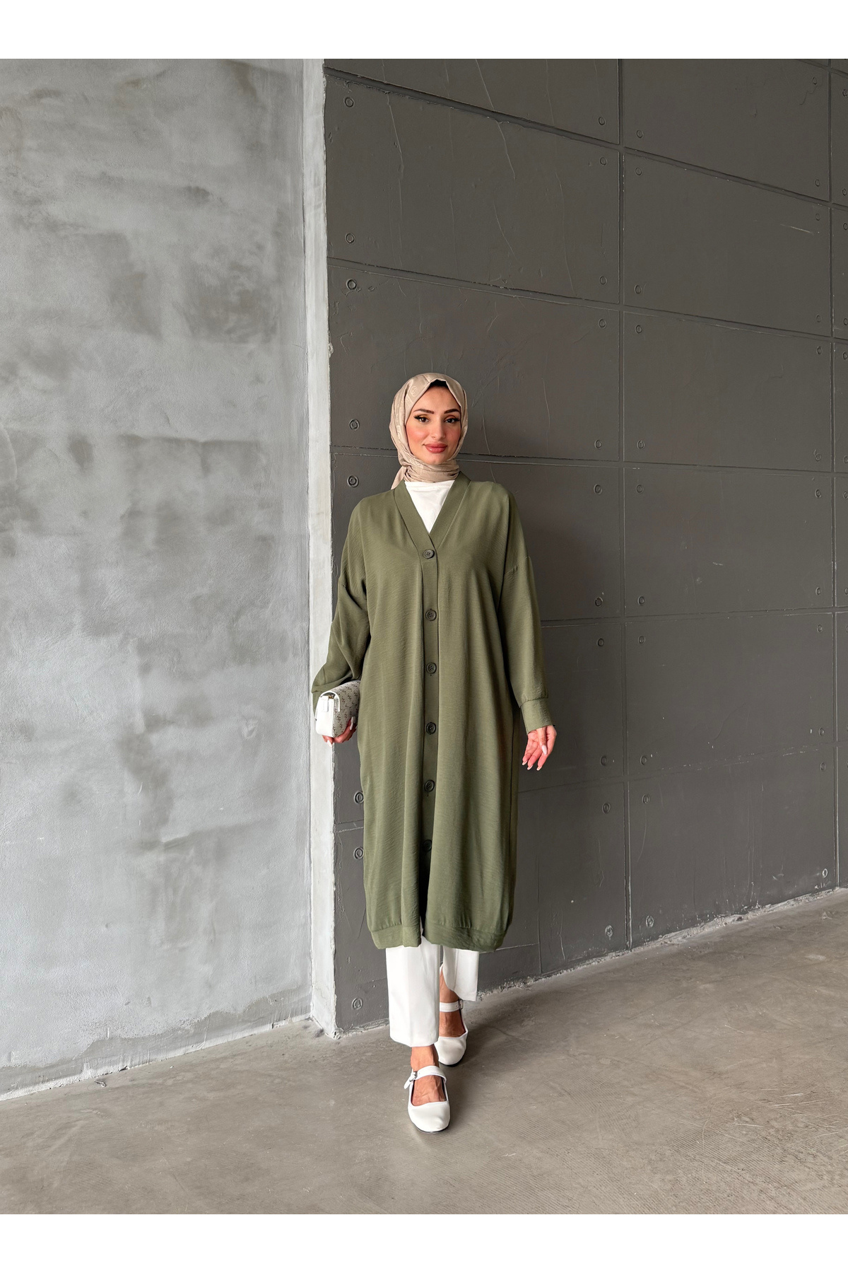 hacer ayaydın-Buttoned Standard Size Oversize Cap/Tunic 2