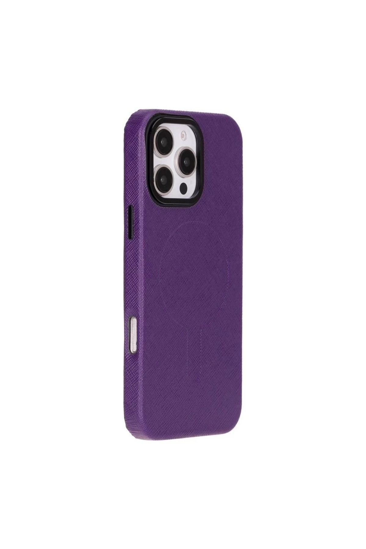 Angoravi Apple iPhone 16 Pro Max uyumlu, Hakiki Deri, El Yapımı Kılıf, Mor