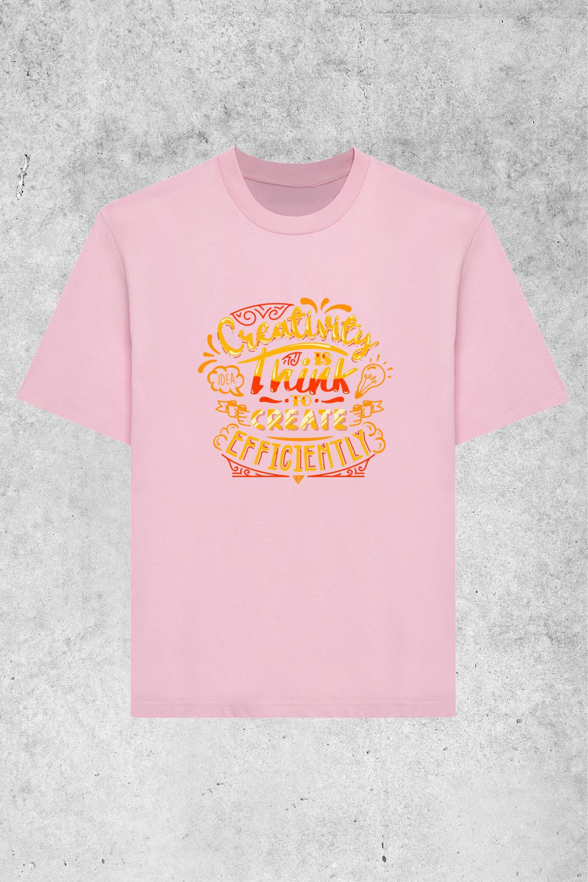 MOLICO Basic unisex sıfır yaka kısa kollu CREATİVİTY BASKILI tshirt