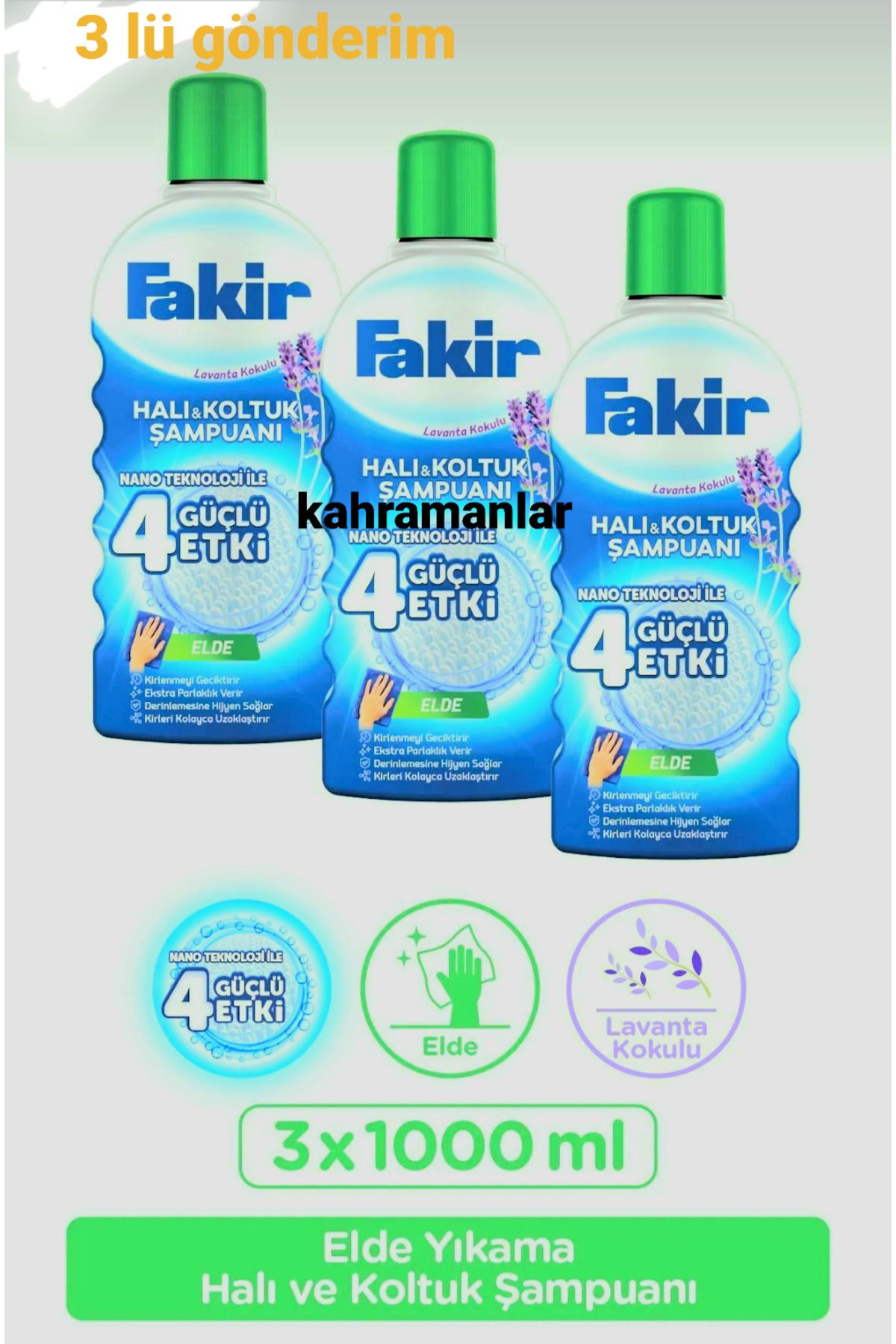 YEŞİLLİ STORE Halı şampuan koltuklar için elde purüssuz parlaklık temiz lavanta kokulu