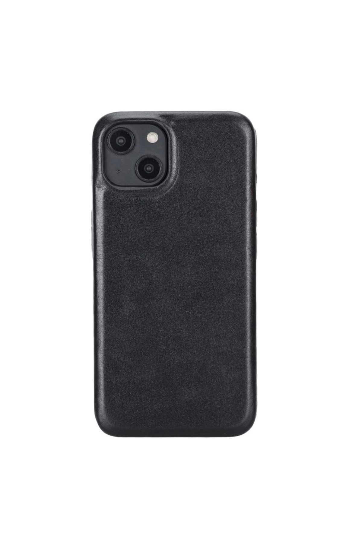Angoravi Apple iPhone 14 Uyumlu Deri Arka Kapak ROCK RST1