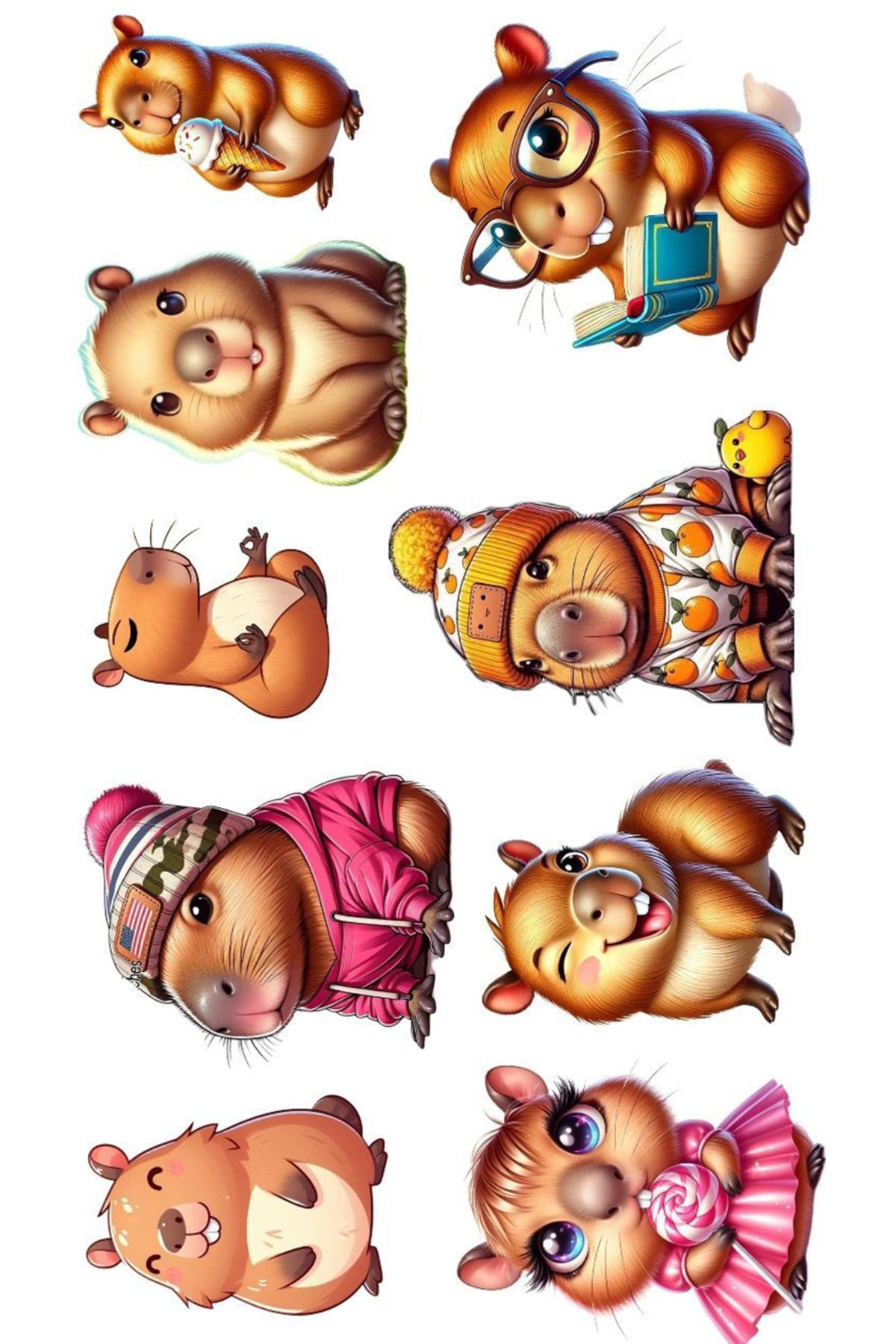 BK Design Capybara Sticker Telefon Laptop Notebook Tablet Defter Matara Stiker Etiket ST1767