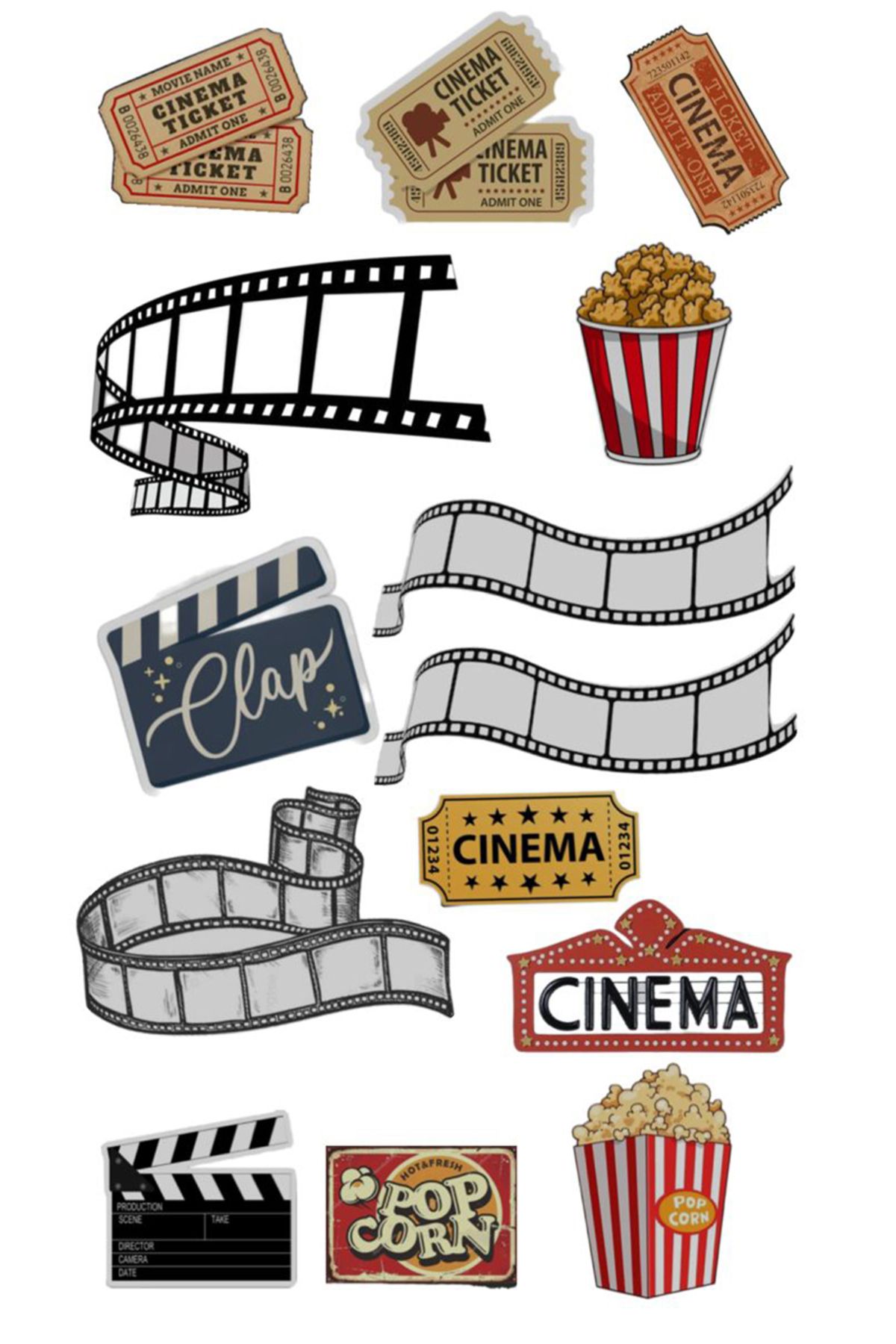 BK Design Sinema Sticker Telefon Laptop Notebook Tablet Defter Matara Stiker Etiket ST1788