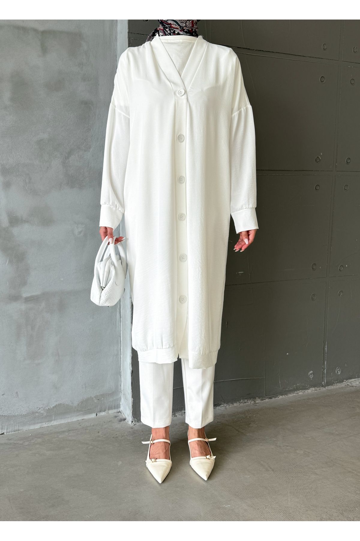 hacer ayaydın-Buttoned Standard Size Oversize Cap/Tunic 3