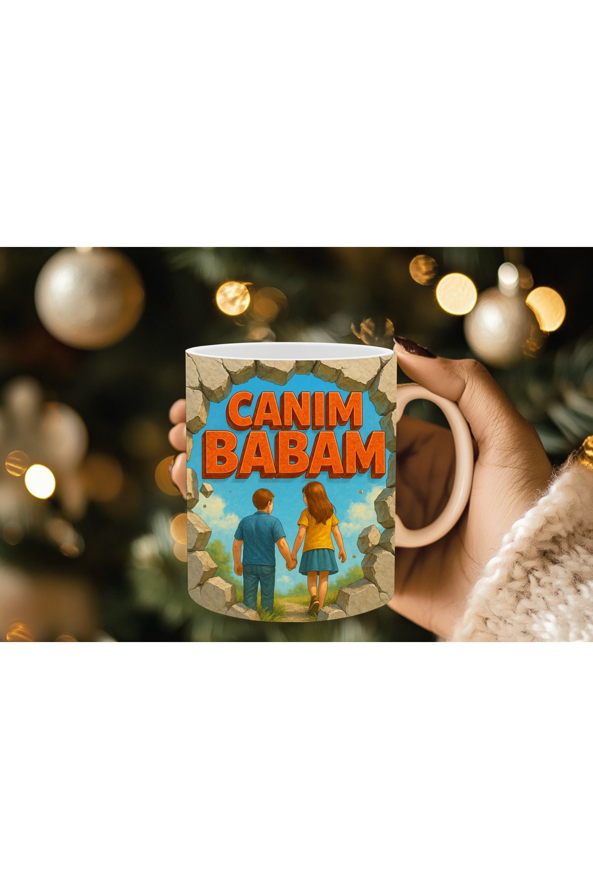 Evion Babalar Gününe Özel 3D Baskılı Kupa Bardak Mug Porselen Kupa