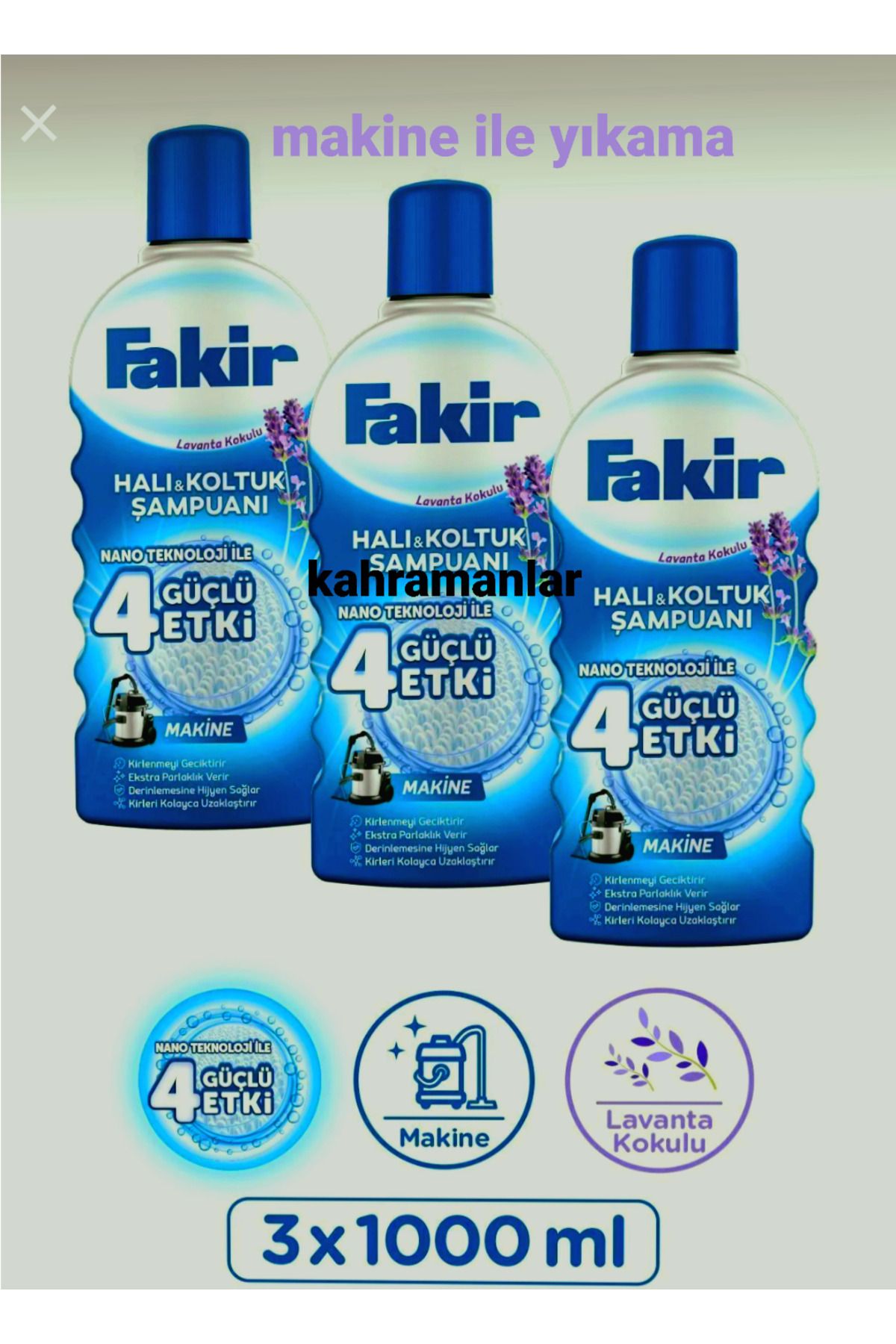 YEŞİLLİ STORE Koltuk şampuanı halılar için de makine yıkama 3lü