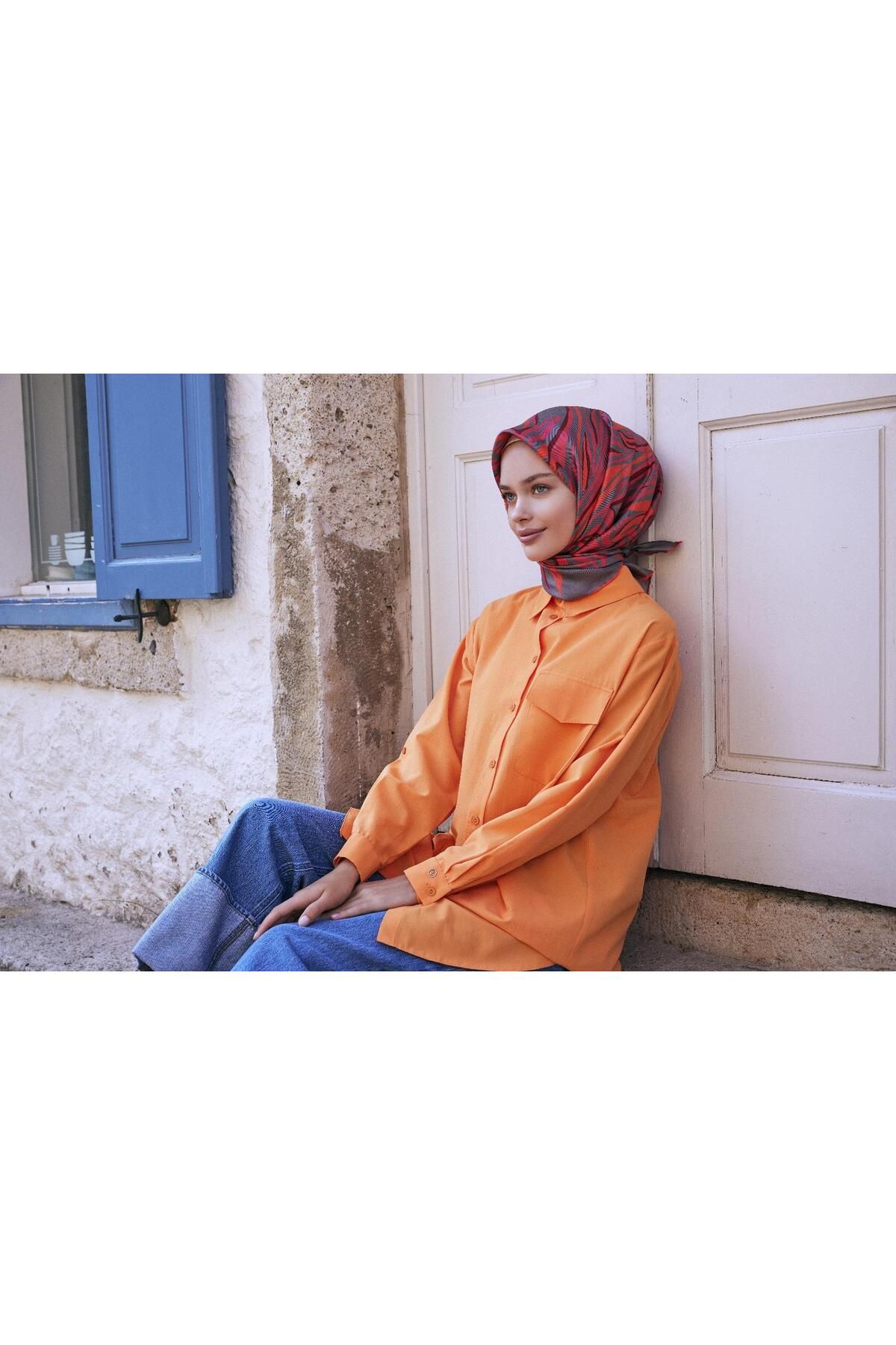 Belli Twill İpek Eşarp Gri