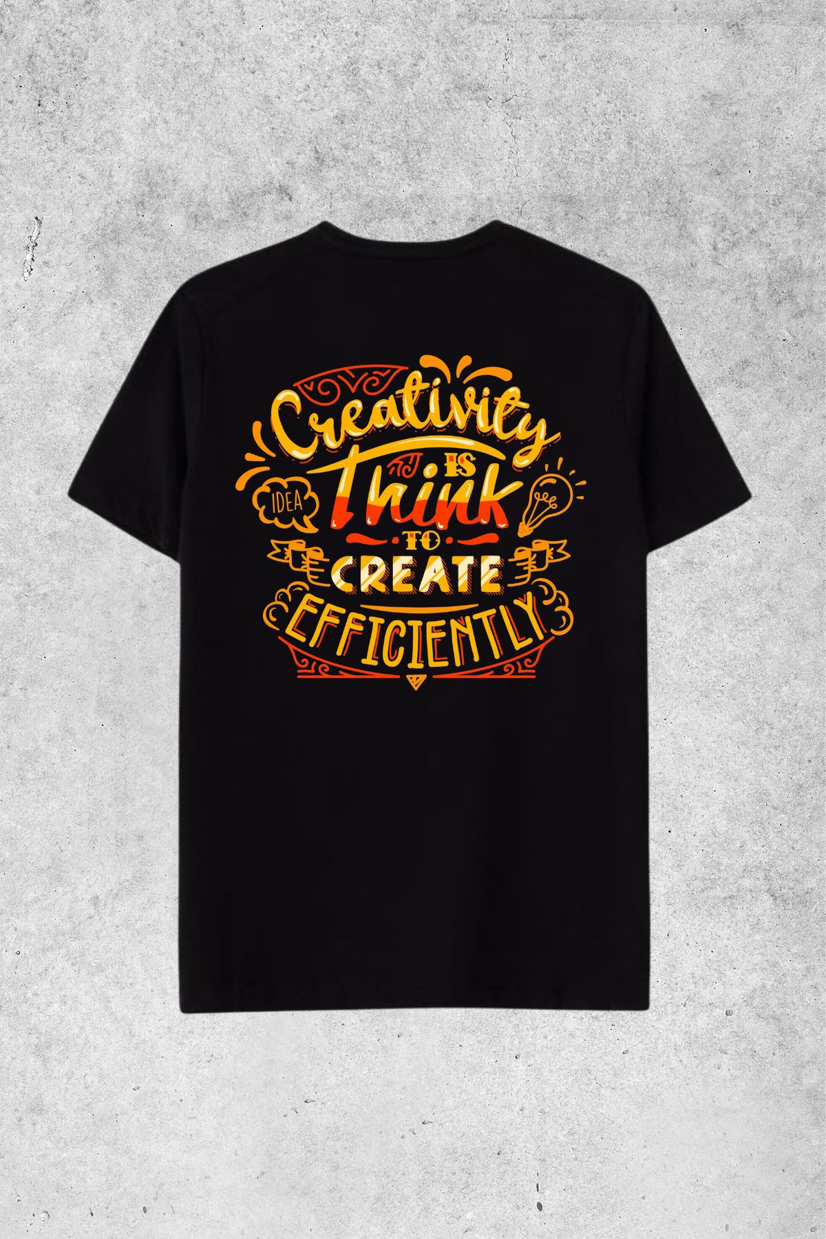 MOLICO Basic unisex sıfır yaka kısa kollu CREATİVİTY SIRT BASKILI OVERSİZE Tshirt