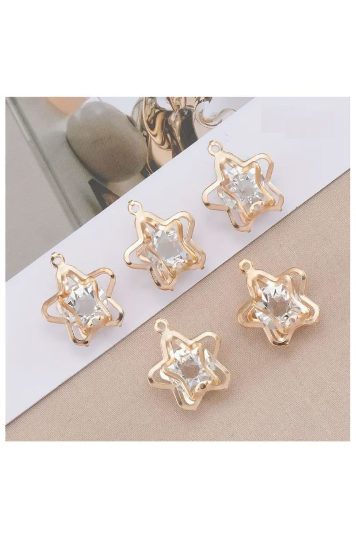 orco ( 5 X ADET ) 1 SET STAR DIAMOND MODEL BİLEKLİK & KÜPE & KOLYE UCU