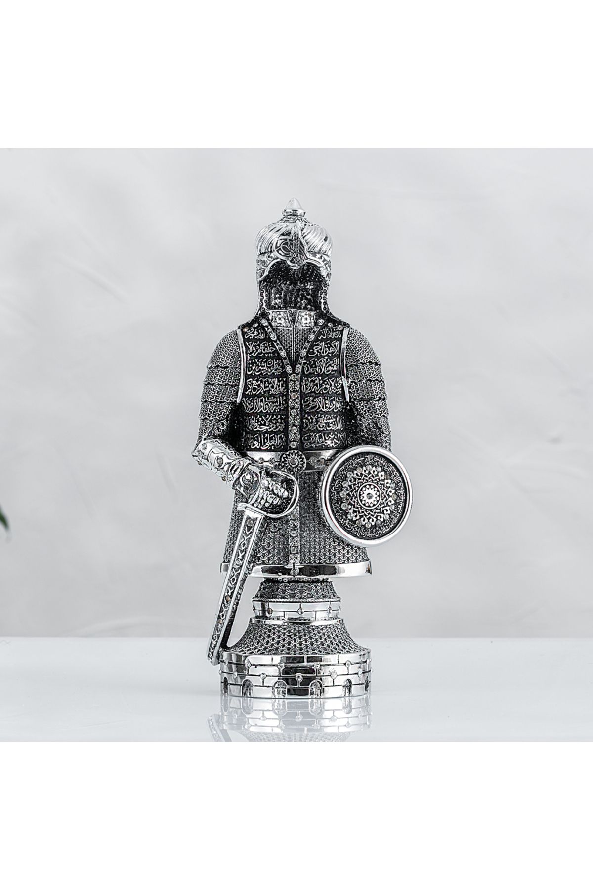 FERİS HOME KÜÇÜK FETİH ZIRH BİBLO GÜMÜŞ KOD594 12X28CM