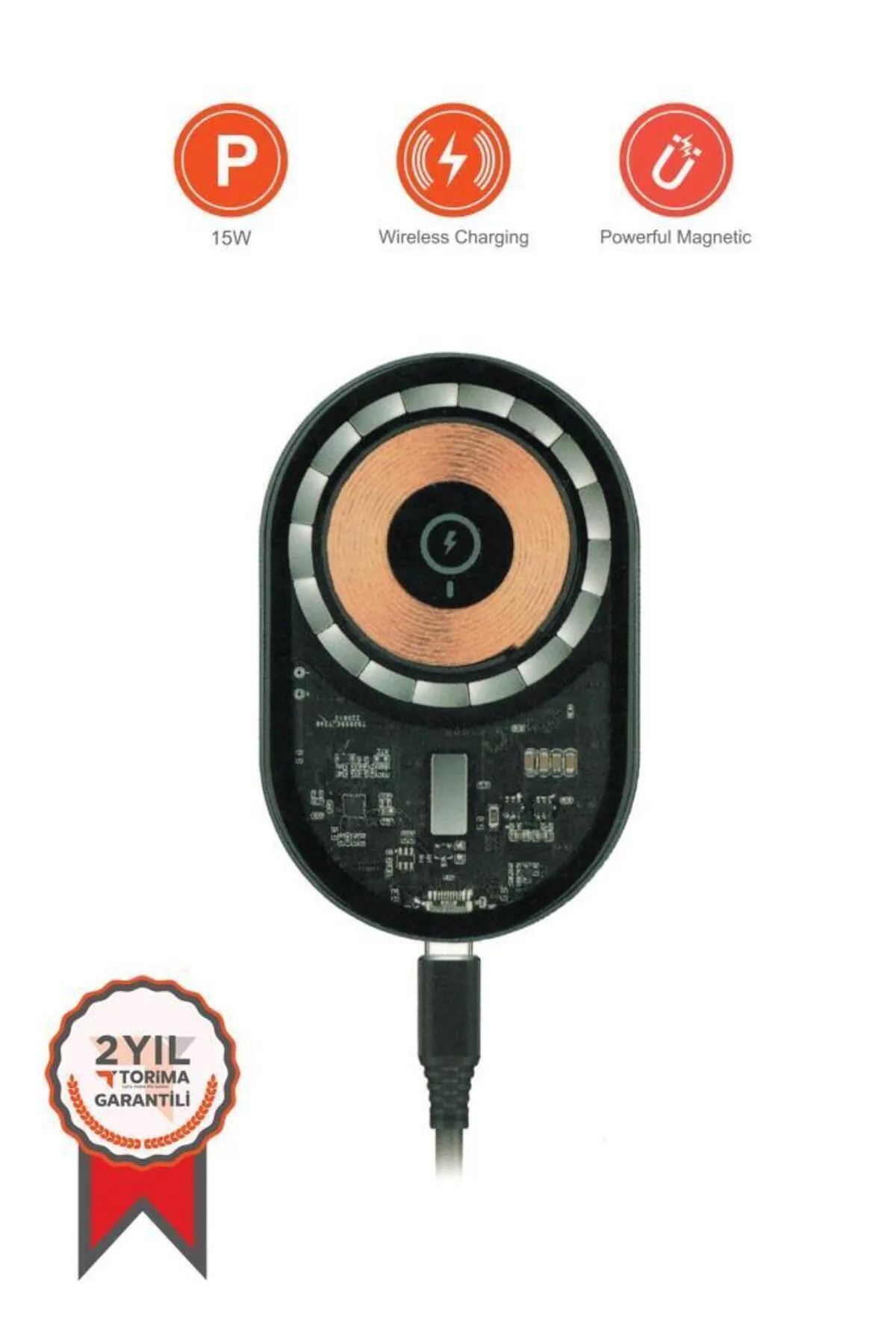melif accesories Melif 15W Manyetik Kablosuz Araç Şarj Cihazı | Hızlı ve Güvenli Şarj Deneyimi