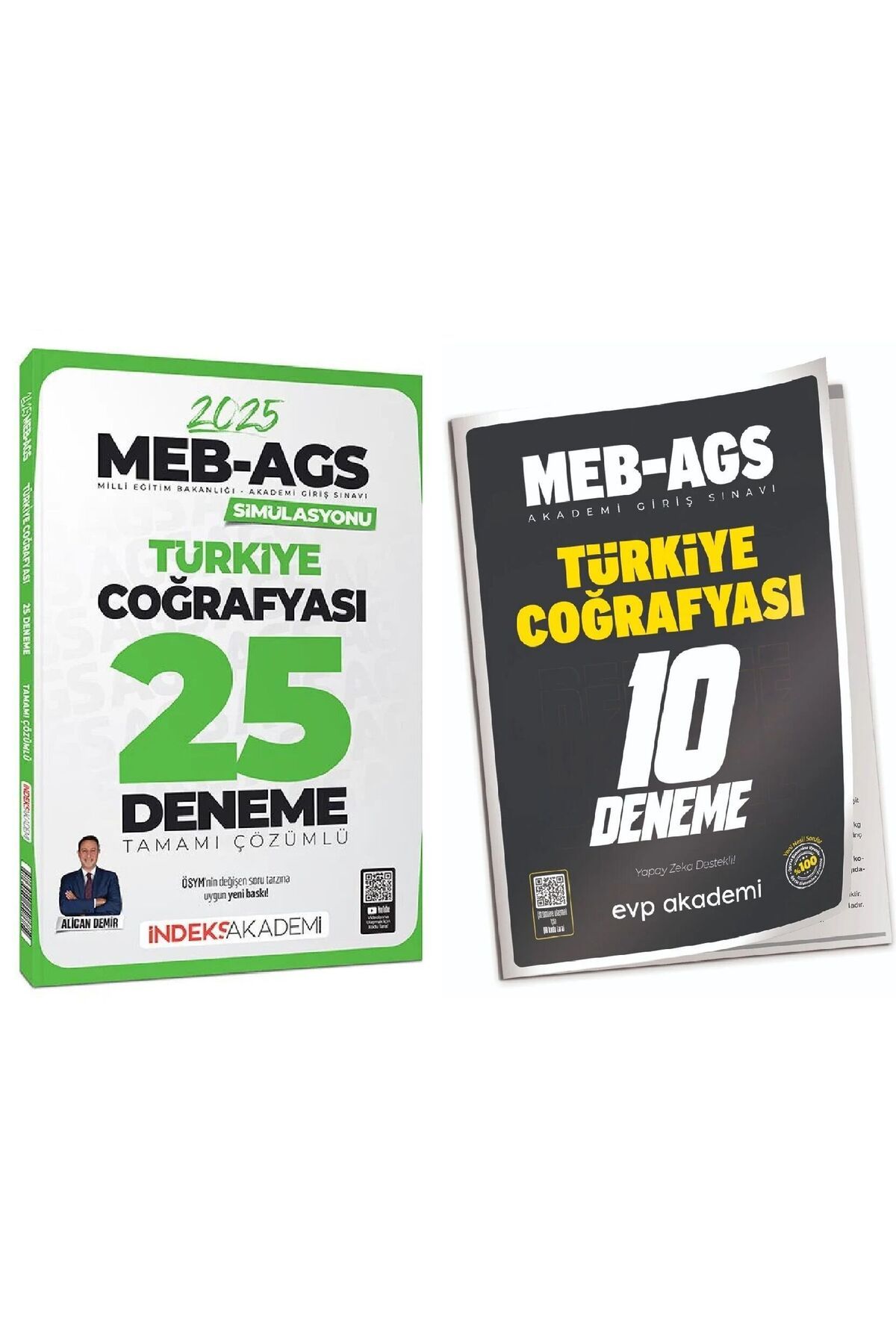 evp akademi İndeks + EVP 2025 MEB-AGS Türkiye Coğrafyası 25+10 Deneme 2 li Set - Alican Demir İndeks + EVP Akade
