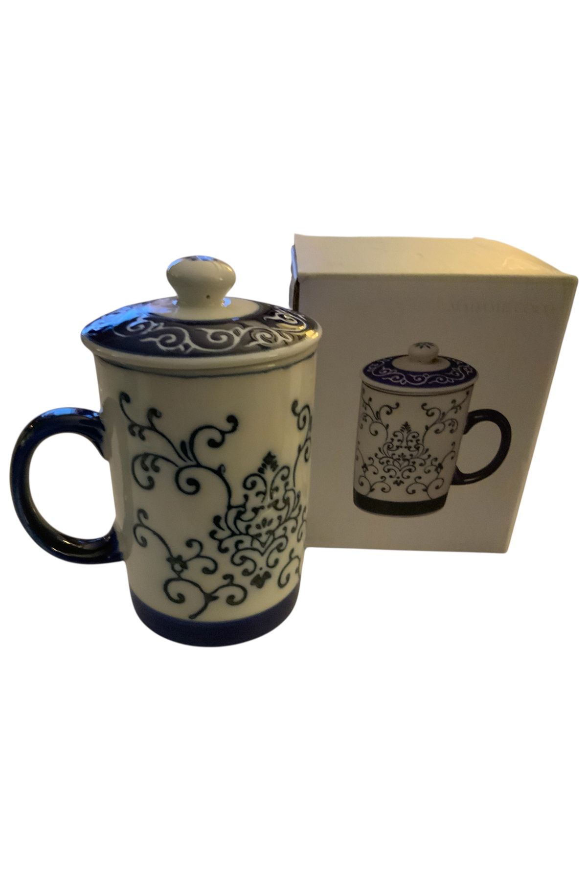Madame Coco Rêve Porselen Kupa - Mavi Çini Desenli - 220 ml
