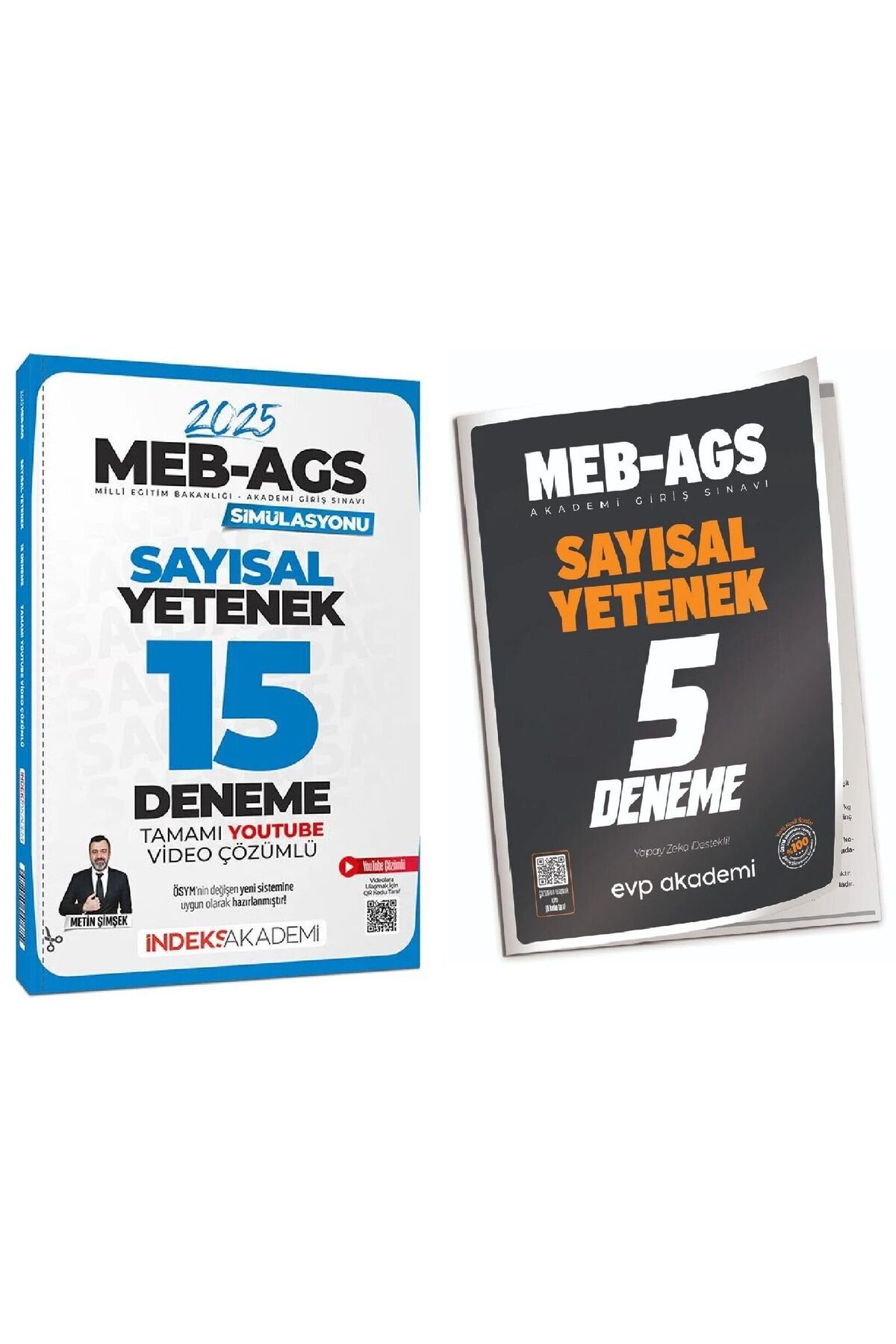 evp akademi İndeks + EVP 2025 MEB-AGS Sayısal Yetenek 15+5 Deneme 2 li Set - Metin Şimşek İndeks Akademi Yayıncı