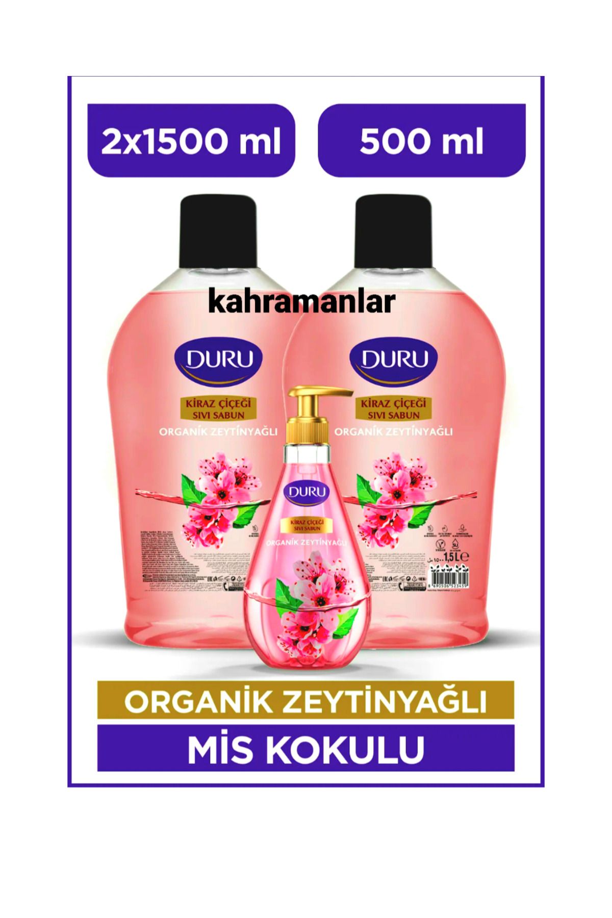 YEŞİLLİ STORE Duru organik kiraz çiçeği 2adet 1500 ml +500ml