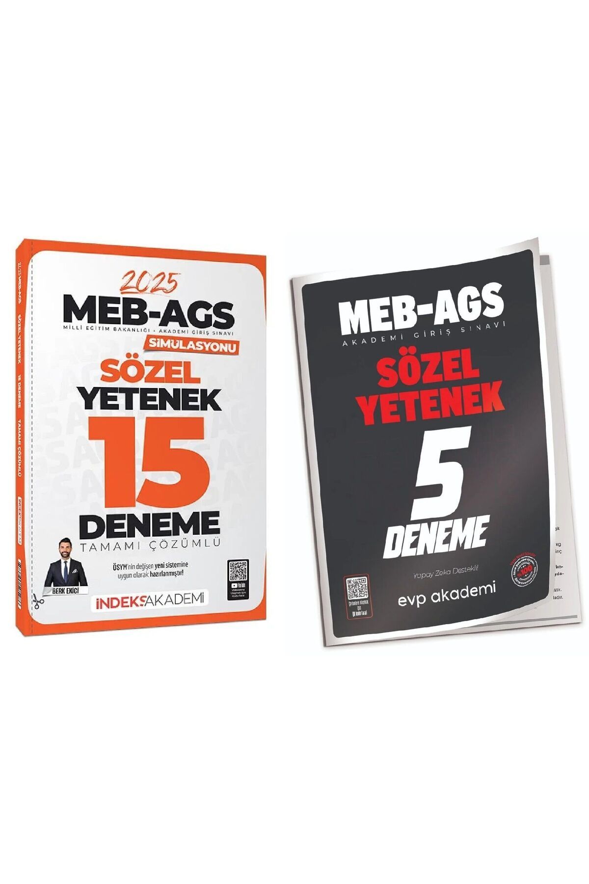 evp akademi İndeks + EVP 2025 MEB-AGS Sözel Yetenek 15+5 Deneme 2 li Set - Berk Ekici İndeks Akademi Yayıncılık