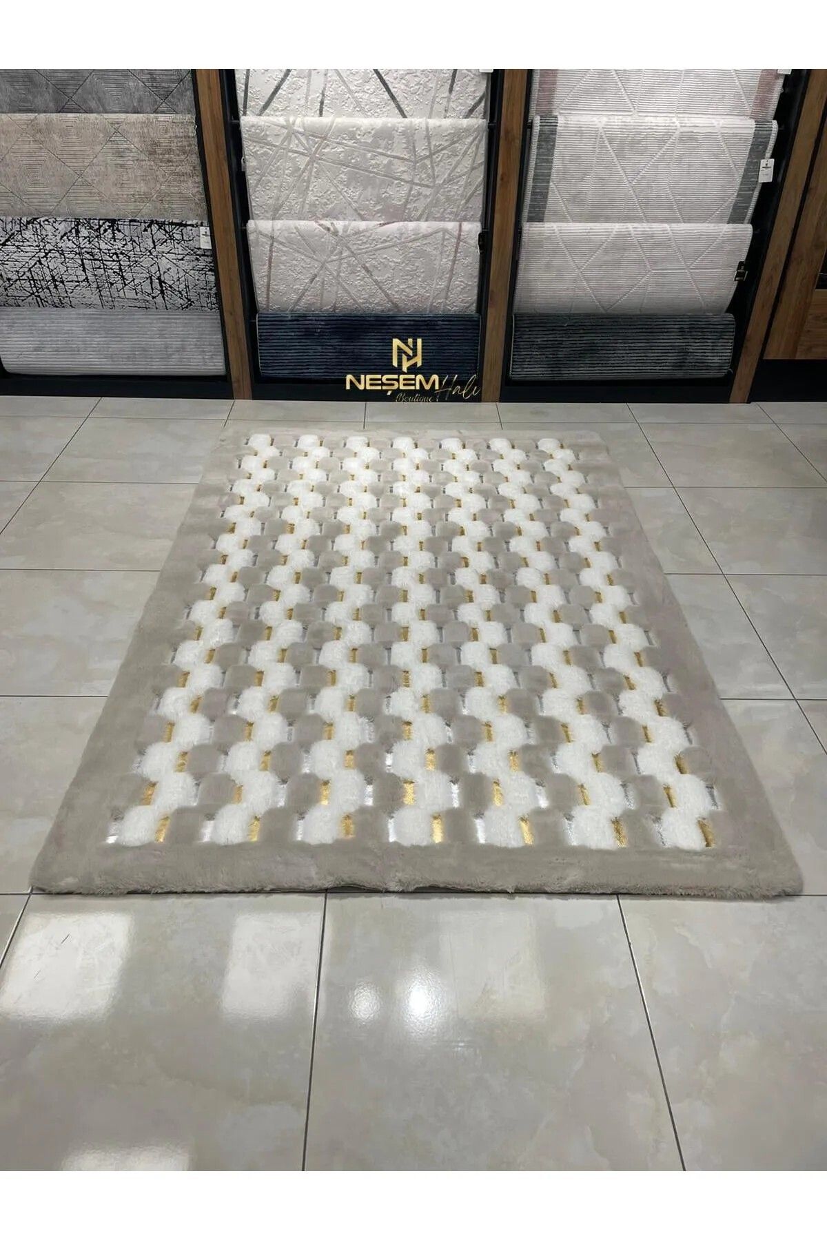 Neşem Halı Boutique Lazer Işlemeli Modern Deri Halı