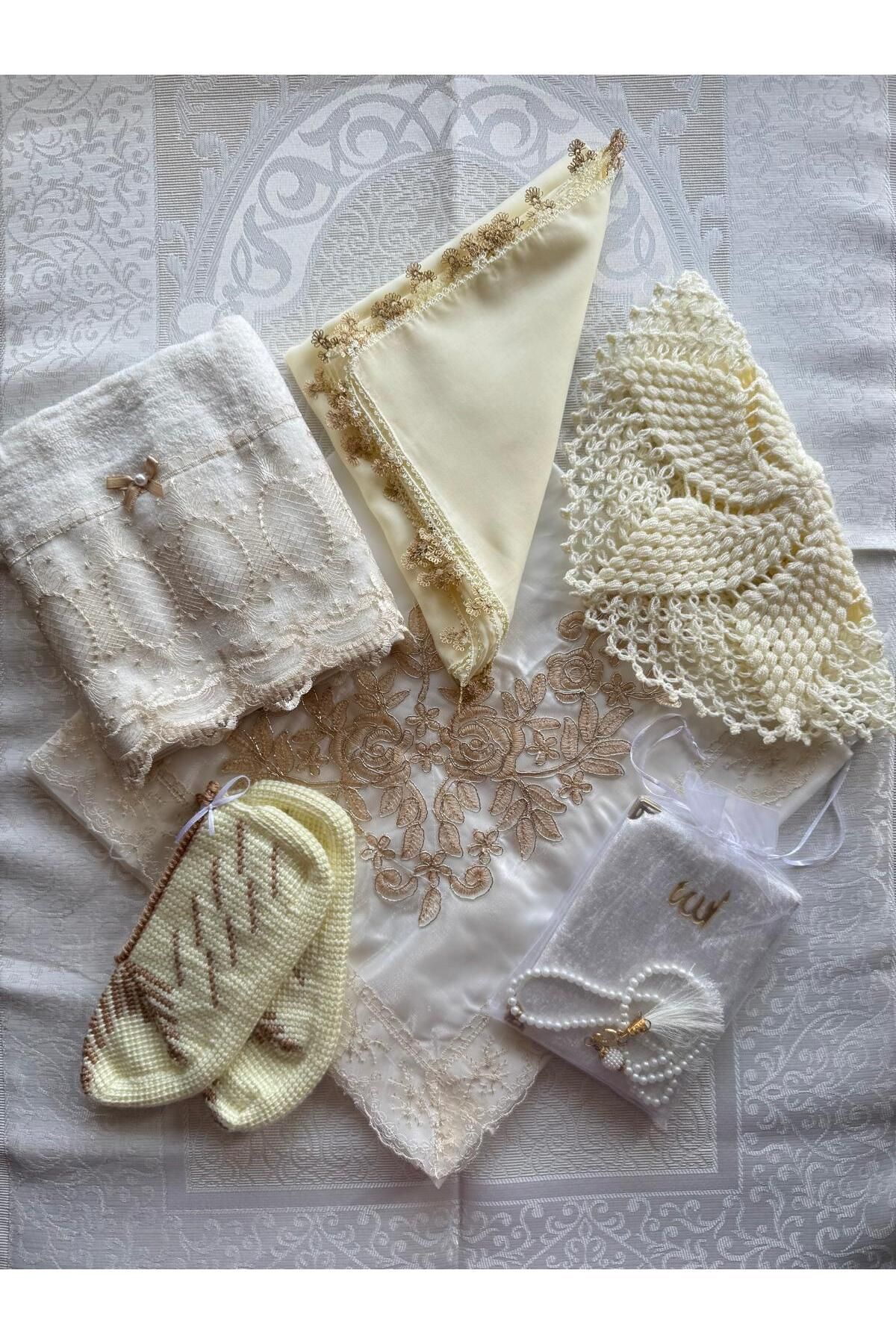 Şatilli Handmade Çeyizlik hediyelik düğün bohça gelin bohça krem bohça lif patik yazma çeyizlik hediyelik havlu