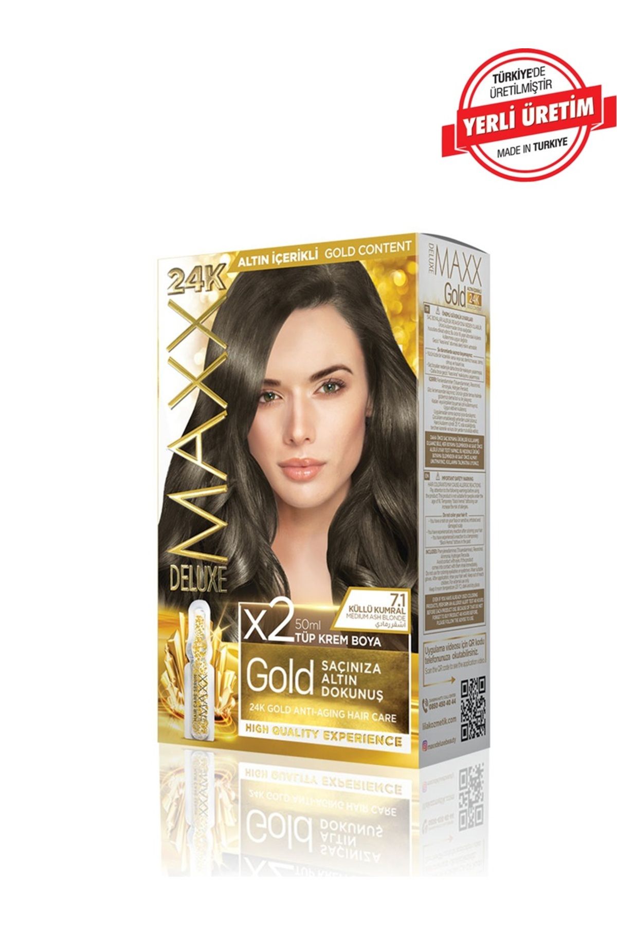 MUK's Beauty Tools Maxx Deluxe Gold Series Saç Boya Seti 2 Tüp Boya 2 Oksidan 30 Harika Renk Seçeneği