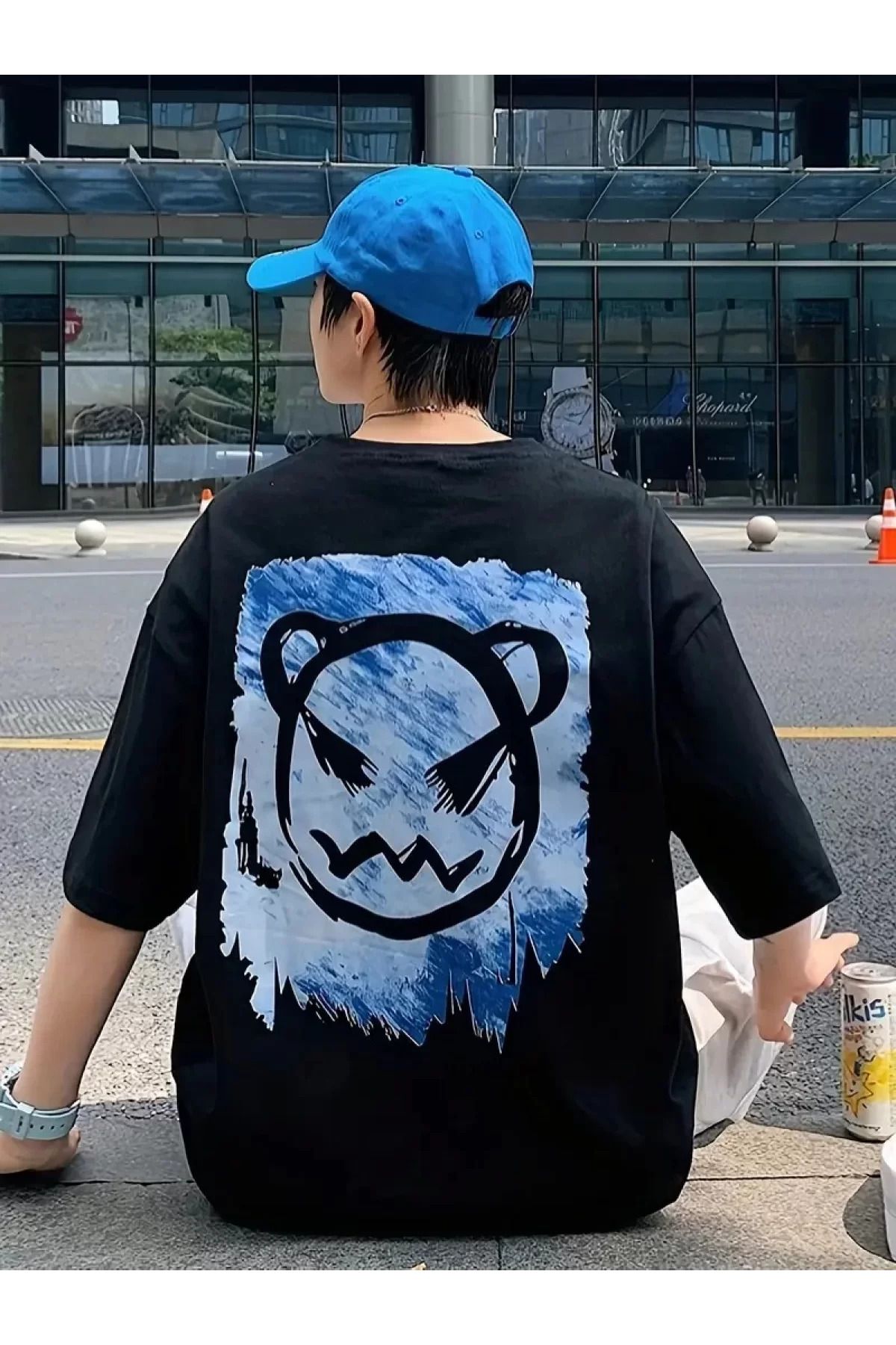 BBbutik Monster Baskılı Kore Tarzı Oversize Tshirt