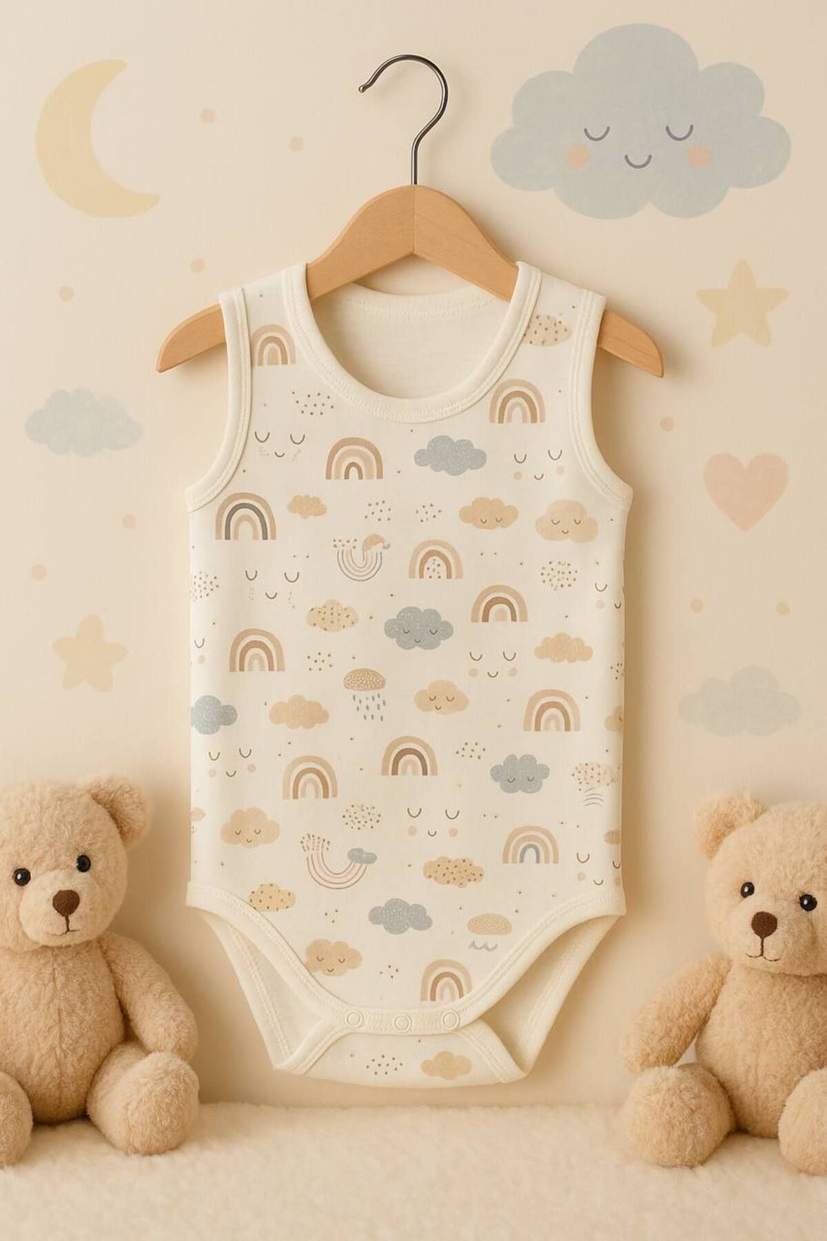 Adil Bebe Çıtçıtlı Desenli bebek badisi zıbını 6 adet