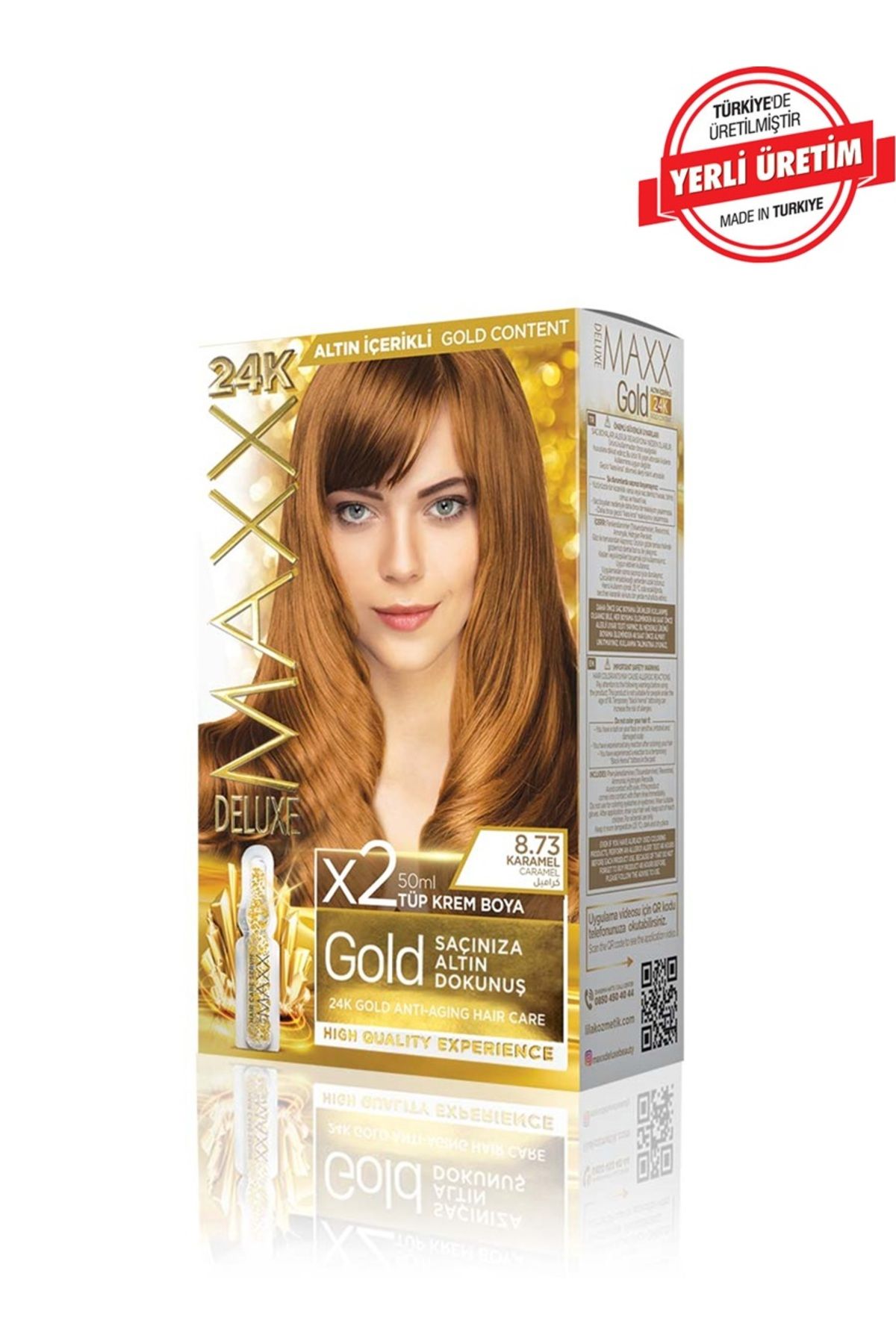 MUK's Beauty Tools Maxx Deluxe Gold Series Saç Boya Seti 2 Tüp Boya 2 Oksidan 30 Harika Renk Seçeneği