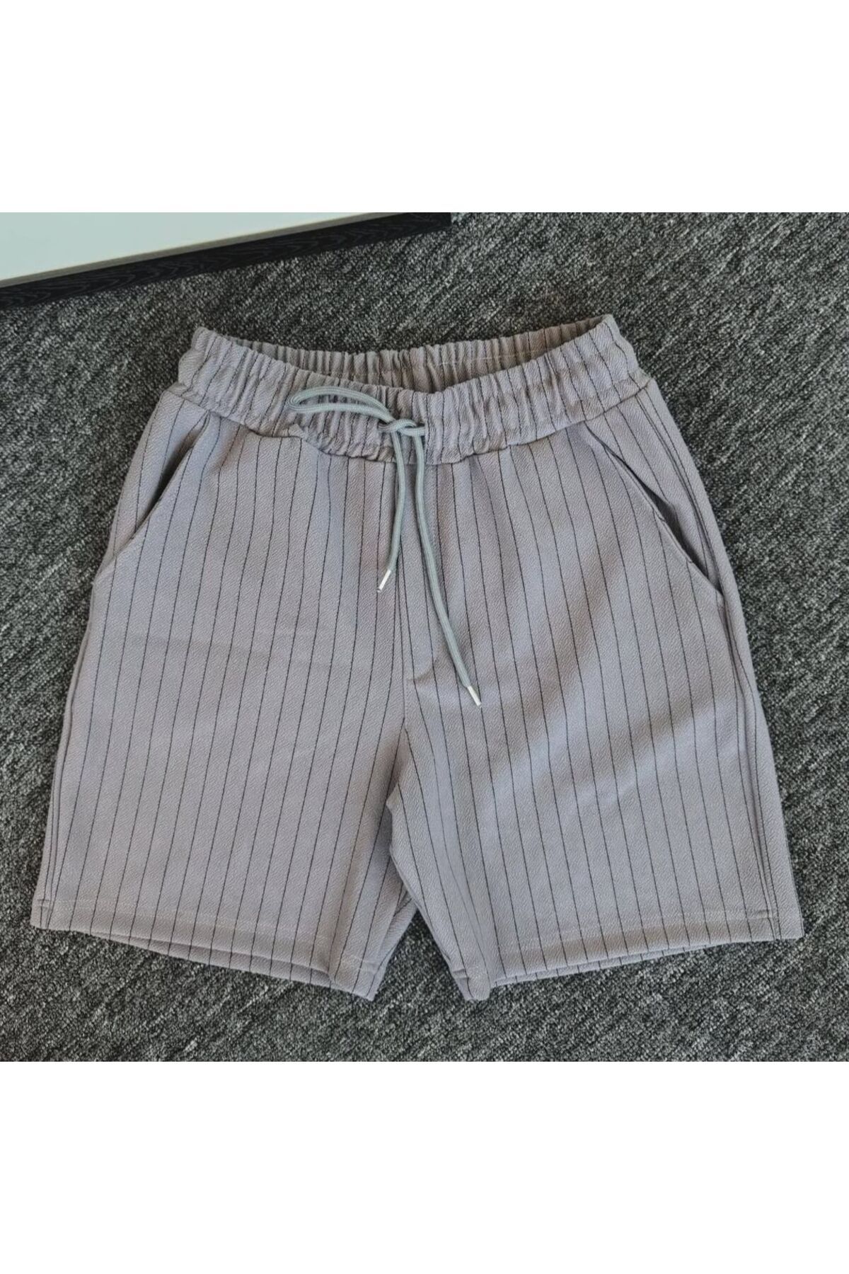 Risil-Nu Company Yeni Sezon Premium Krep Kumaş Çizgi Detaylı Unisex Şort