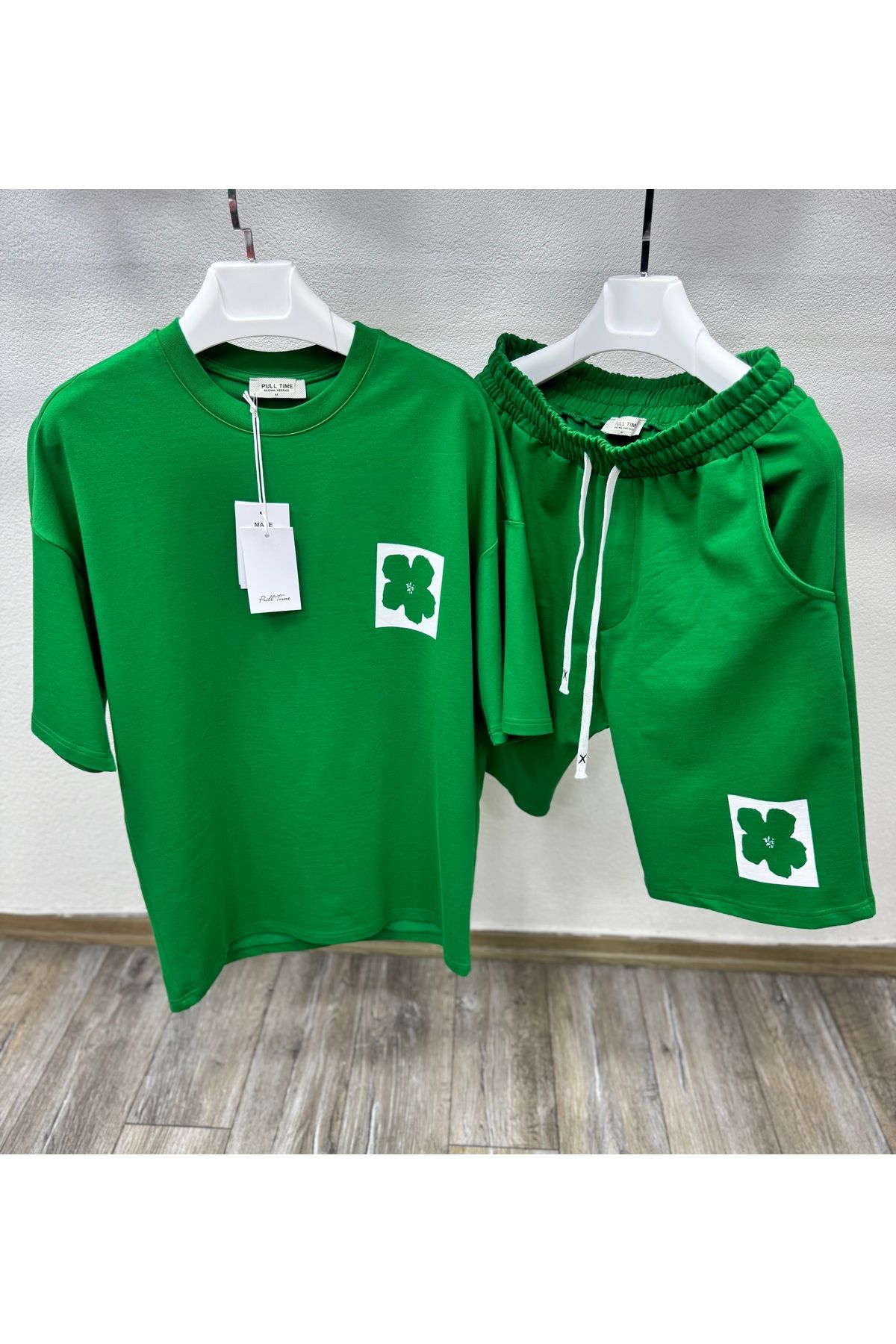 PULLTİME ÇİÇEK DESEN ŞORTLU TAKIM