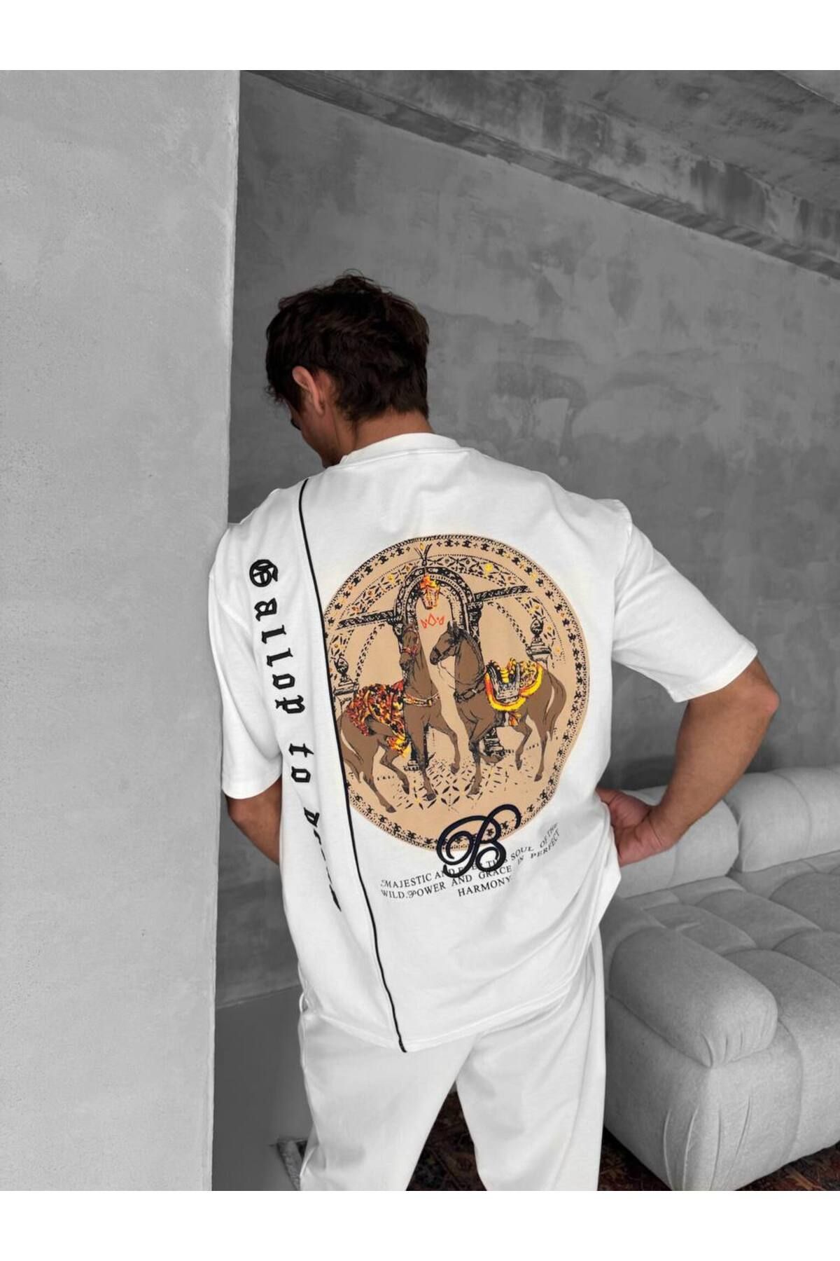 MİELA STORE Etnik Desen Oversize T-Shirt