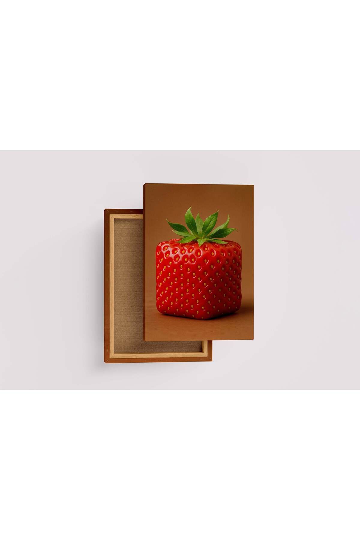 Wallivo ai creation, square strawberry, ai art, art, kanvas tablo