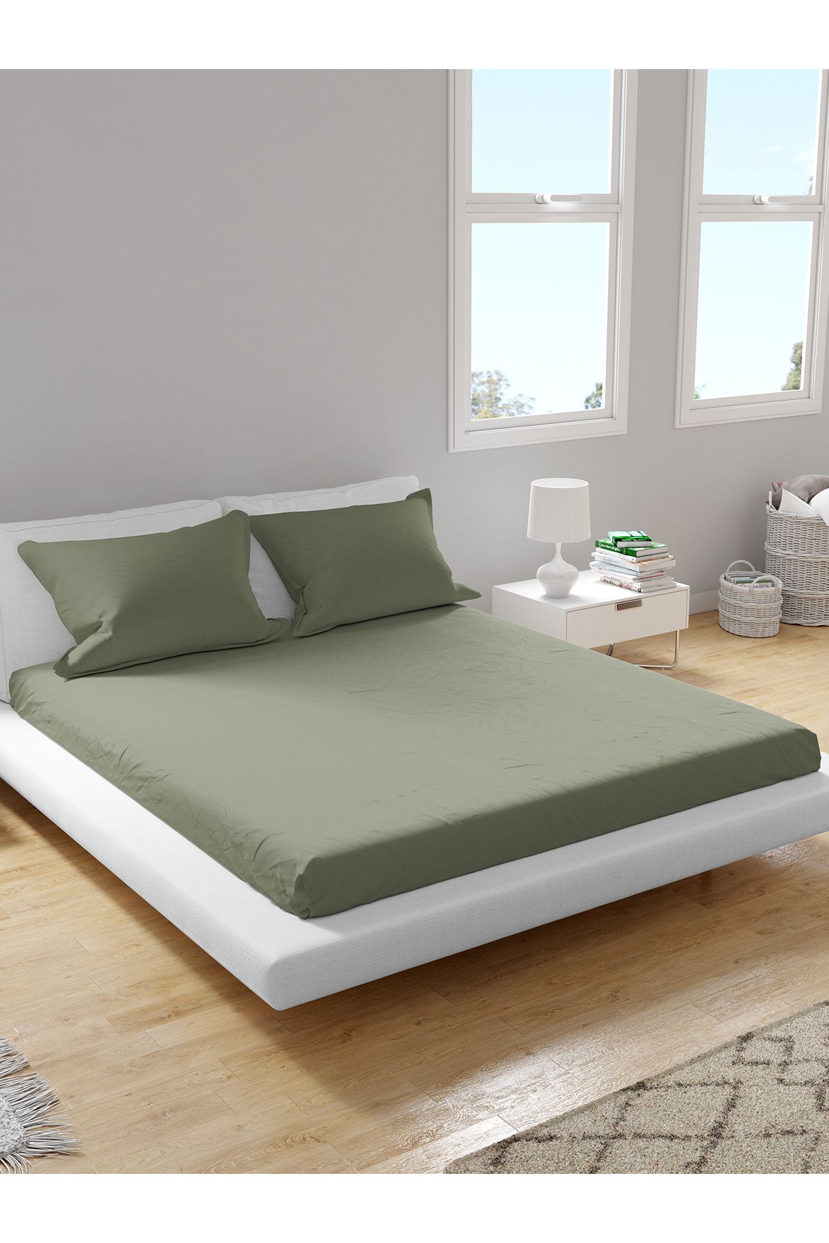femmhome Premium %100 Pamuk Akfil Lastikli Çarşaf Takımı Tek/Çift/Battal (90/100/120/160/180) Flat Colors H-M