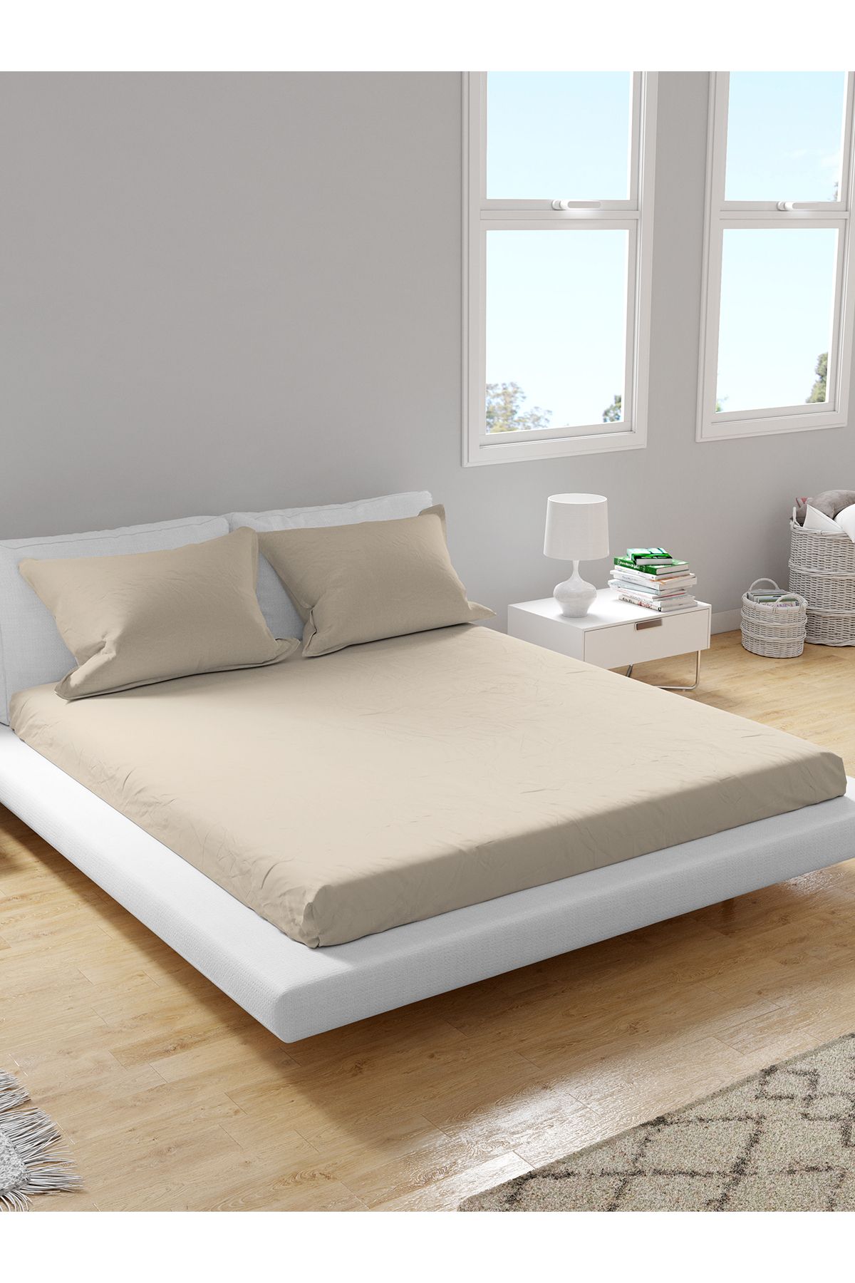 femmhome Premium %100 Pamuk Akfil Lastikli Çarşaf Takımı Tek/Çift/Battal (90/100/120/160/180) Flat Colors H-M