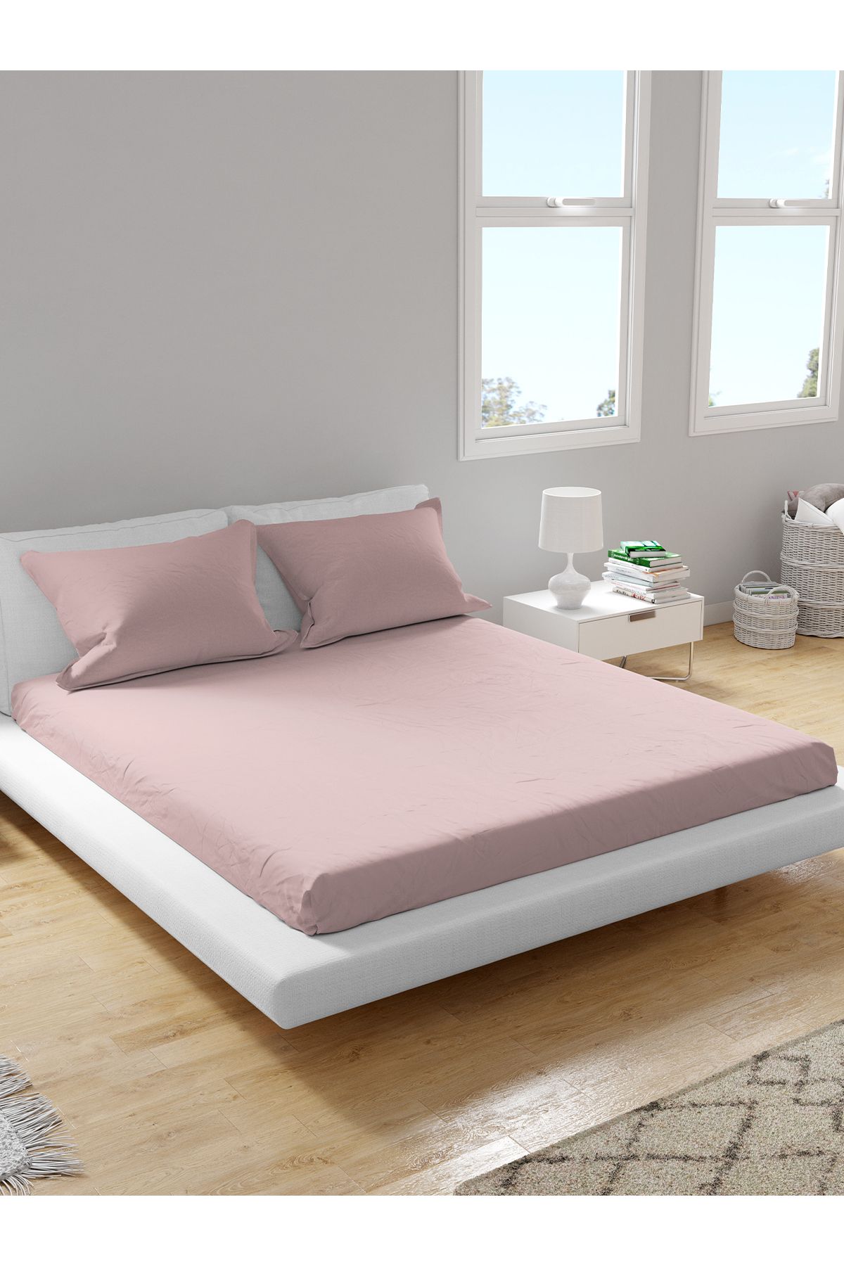 femmhome Premium %100 Pamuk Akfil Lastikli Çarşaf Takımı Tek/Çift/Battal (90/100/120/160/180) Flat Colors M-Z