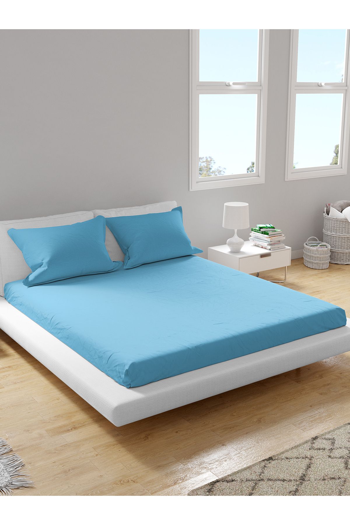 femmhome Premium %100 Pamuk Akfil Lastikli Çarşaf Takımı Tek/Çift/Battal (90/100/120/160/180) Flat Colors M-Z