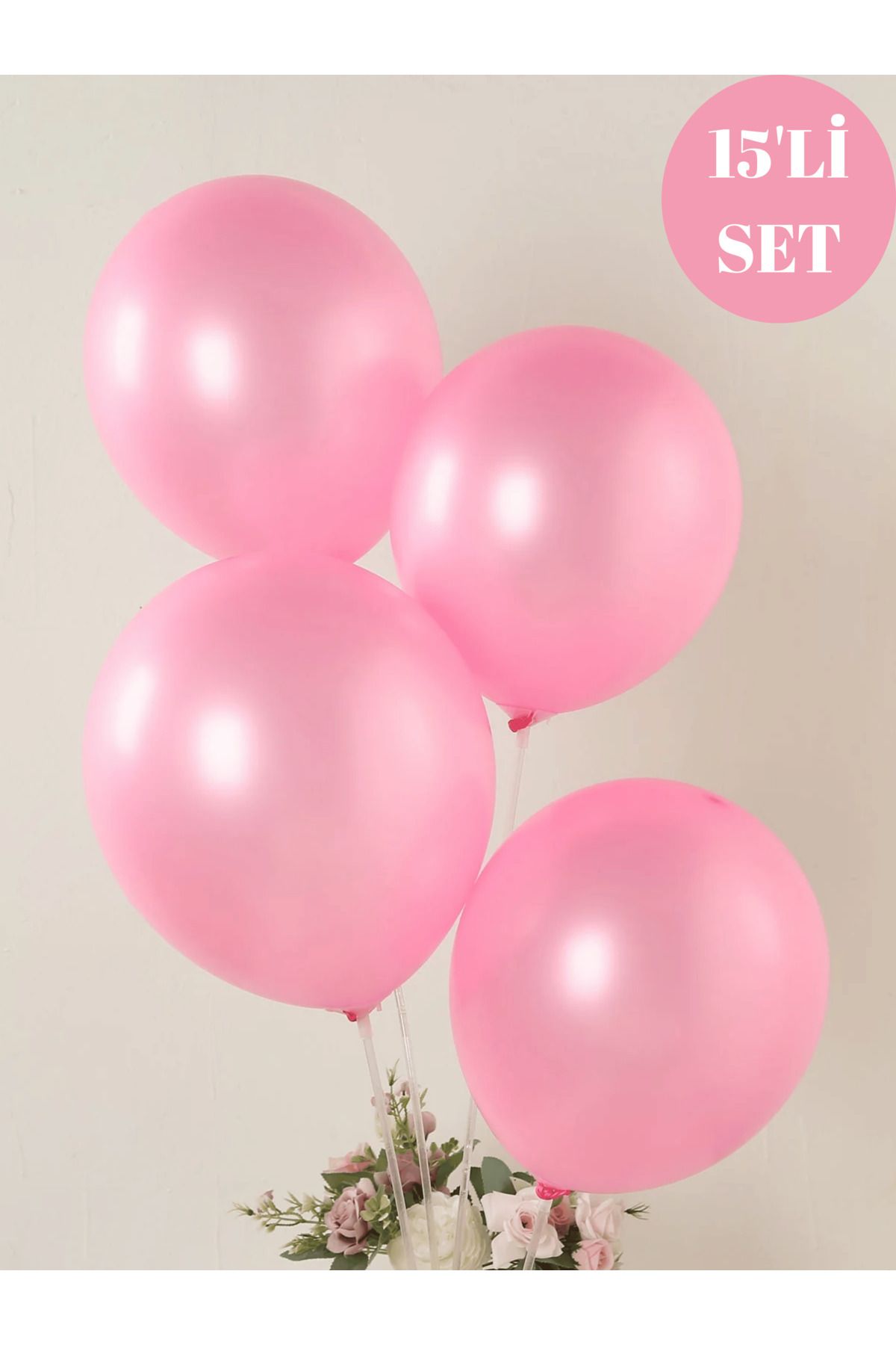 Bunloon Metalik Pembe Balon – Zarif ve Işıltılı Parti Süsleme Balonu